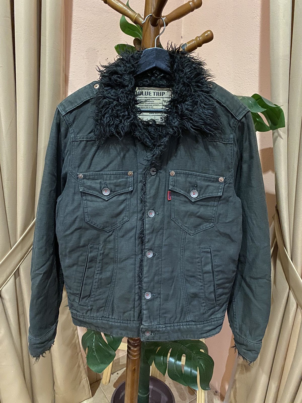 Edwin VINTAGE EDWIN 503 BLUE TRIP FUR LINING JACKET Size US L / EU 52-54 / 3 - 3 Thumbnail
