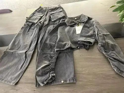 Designer Washed Old Silhouette Denim Two Pieces Set Size US 30 / EU 46 - 2 Thumbnail