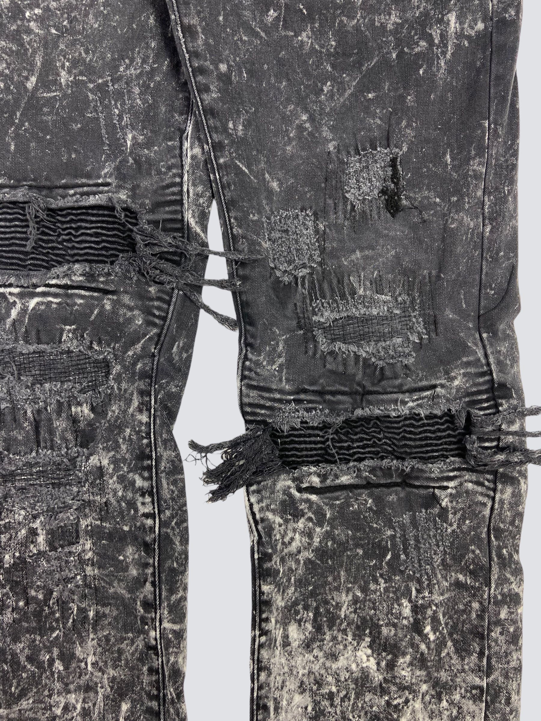 Japanese Brand STONE WASHED DISTRESSED FADED DENIM REPPAIRED PANTS - № 3009 Size US 32 / EU 48 - 4 Thumbnail