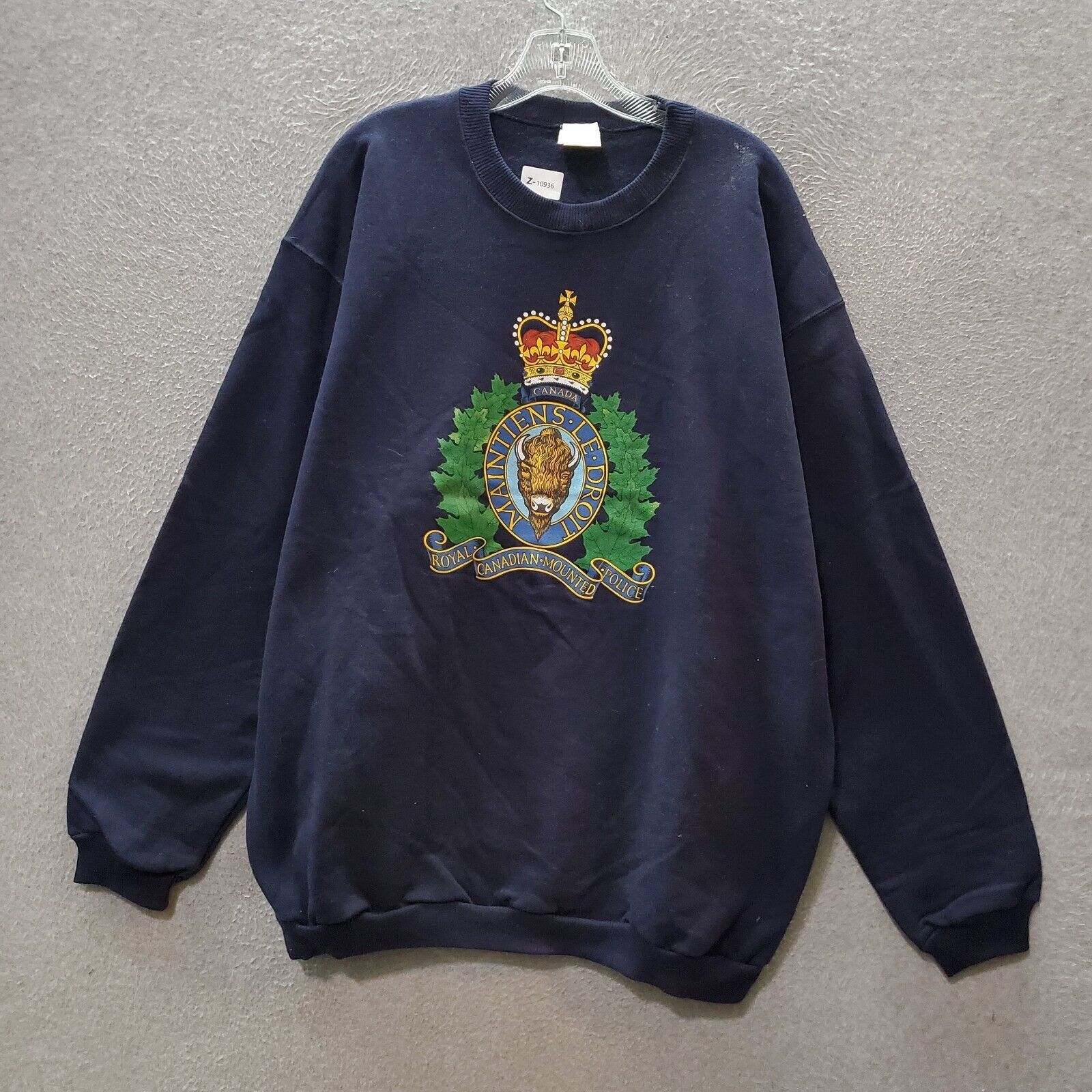 Vintage VINTAGE Royal Canadian Mounted Police Men Sweatshirt XL Blue ...