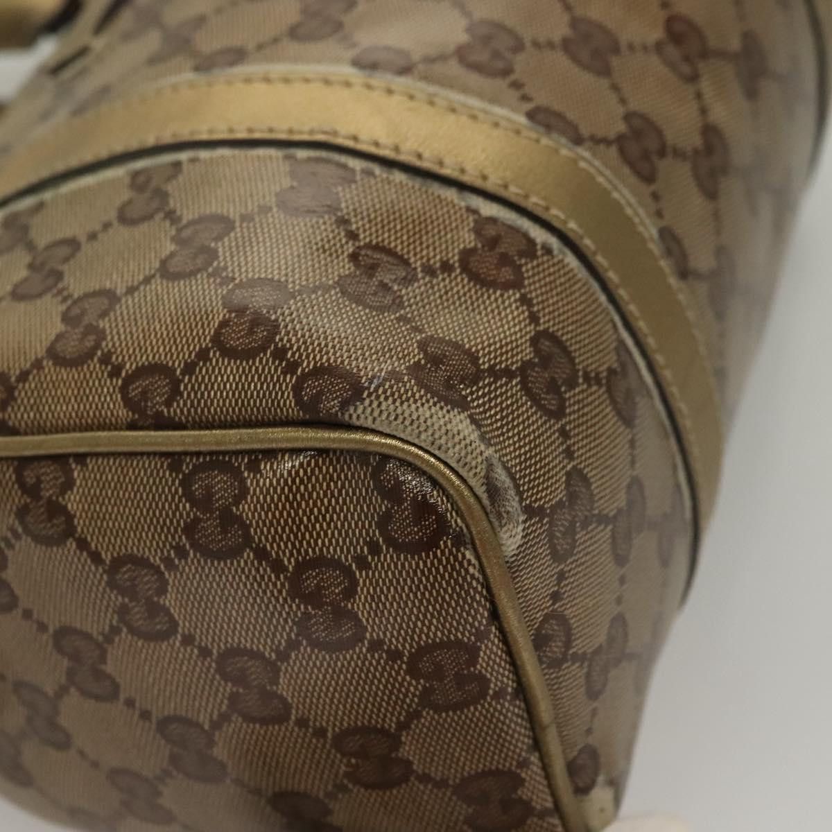 Gucci GUCCI GG Crystal Hand Bag Coated Canvas Brown Gold Size ONE SIZE - 10 Thumbnail