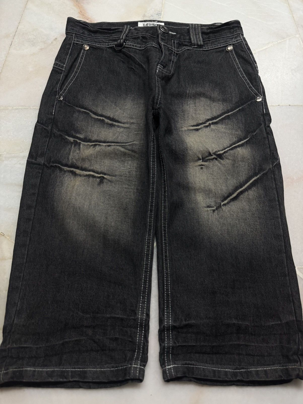 Tornado Mart 💥INSANE💥VINTAGE LOWBOX CLAW MUDWASH BUCKLE BACK SHORT JEANS Size US 30 / EU 46 - 20 Thumbnail