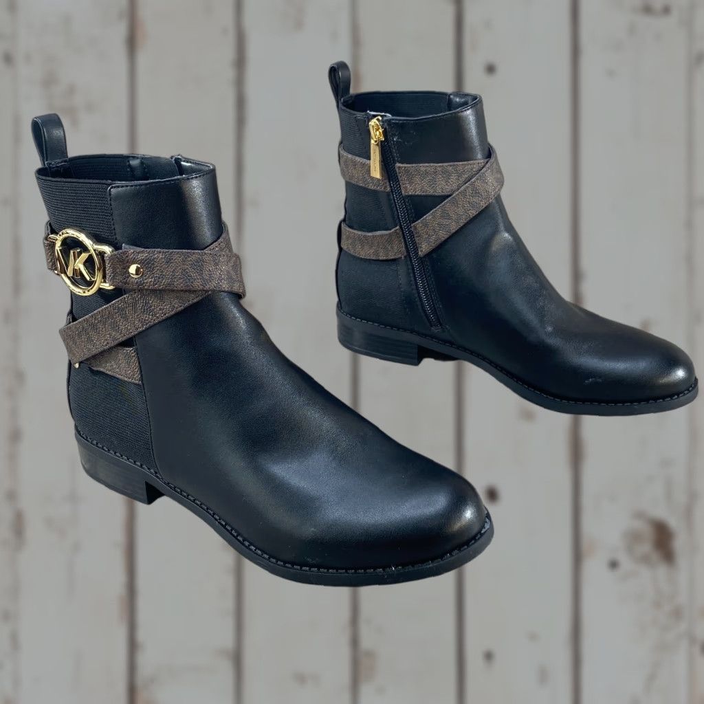 Michael Kors Michael Kors MK Logo Rory Flat Booties Ankle Boots 7 Womens Black MK Logo Rory Flat Booties Size 7 Women Shoes Size US 7 / IT 37 - 1 Thumbnail