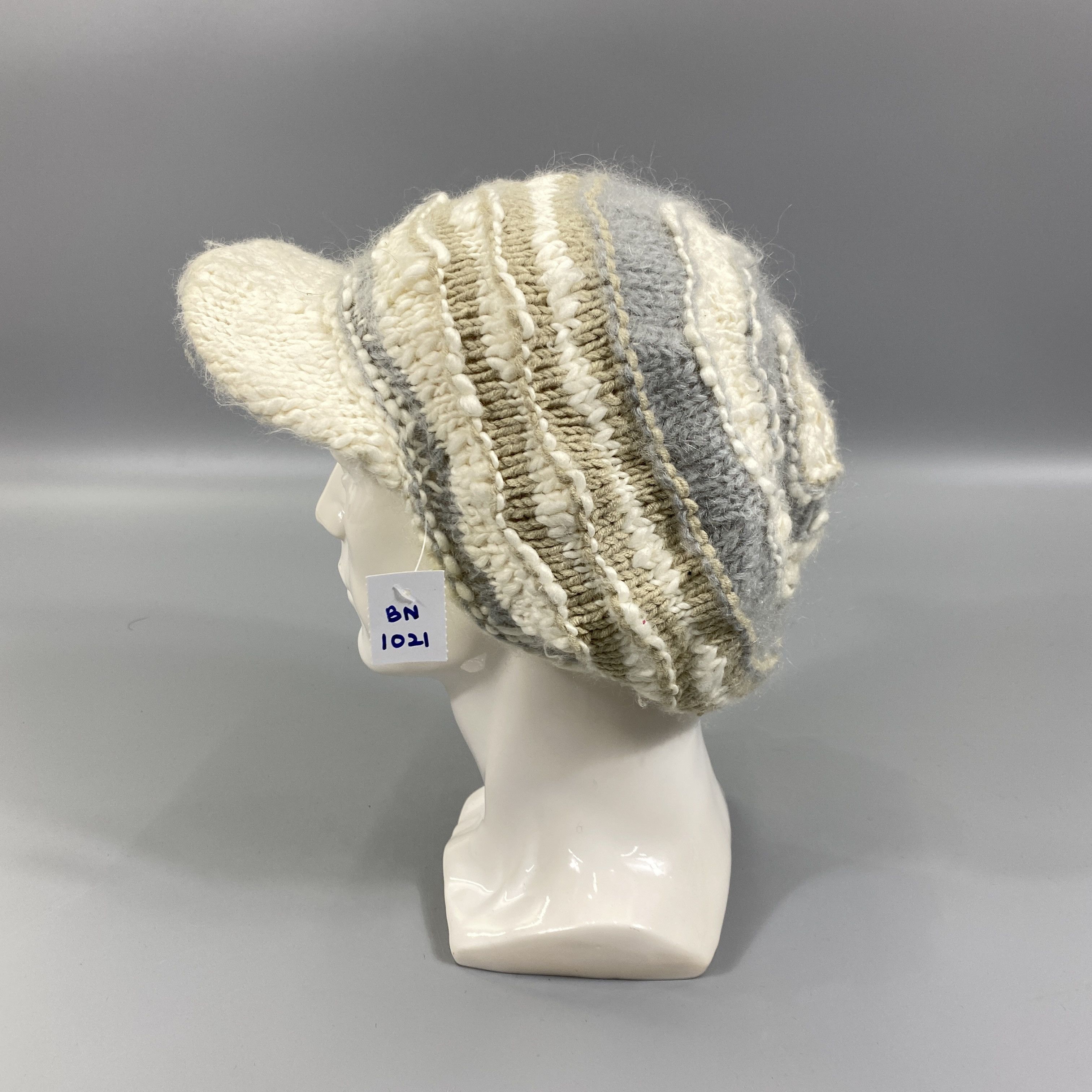 Japanese Brand Pozzyrap Knitted Beanie Hat With Brim -BN1021 Size ONE SIZE - 1 Thumbnail