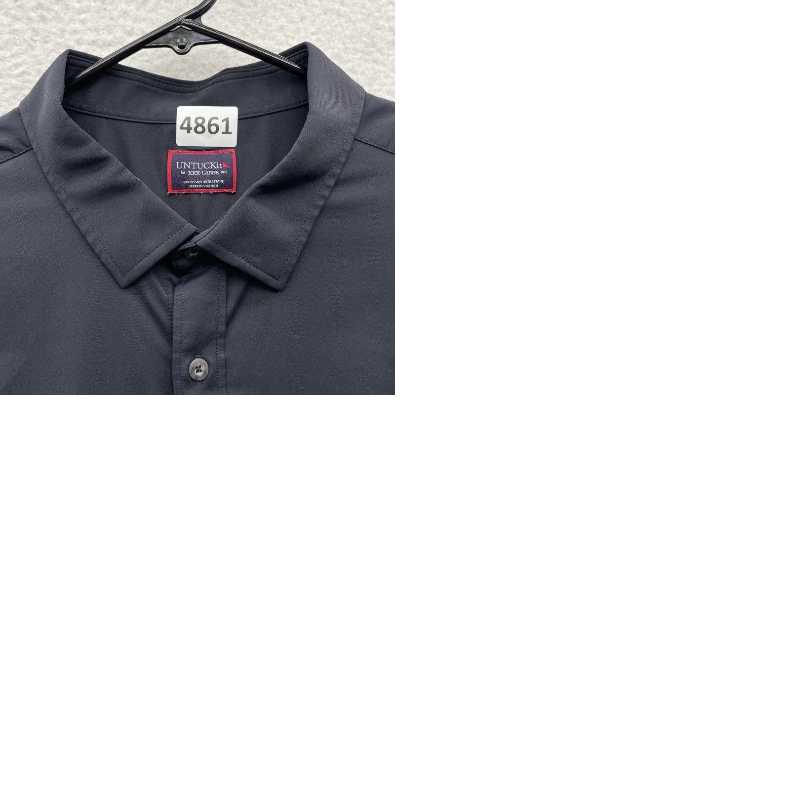 UNTUCKit UNTUCKit Shirt Mens 3XL Black Nylon Spandex Button Up Stretch Performance Casual Business, Travel Size US XXL / EU 58 / 5 - 9 Thumbnail
