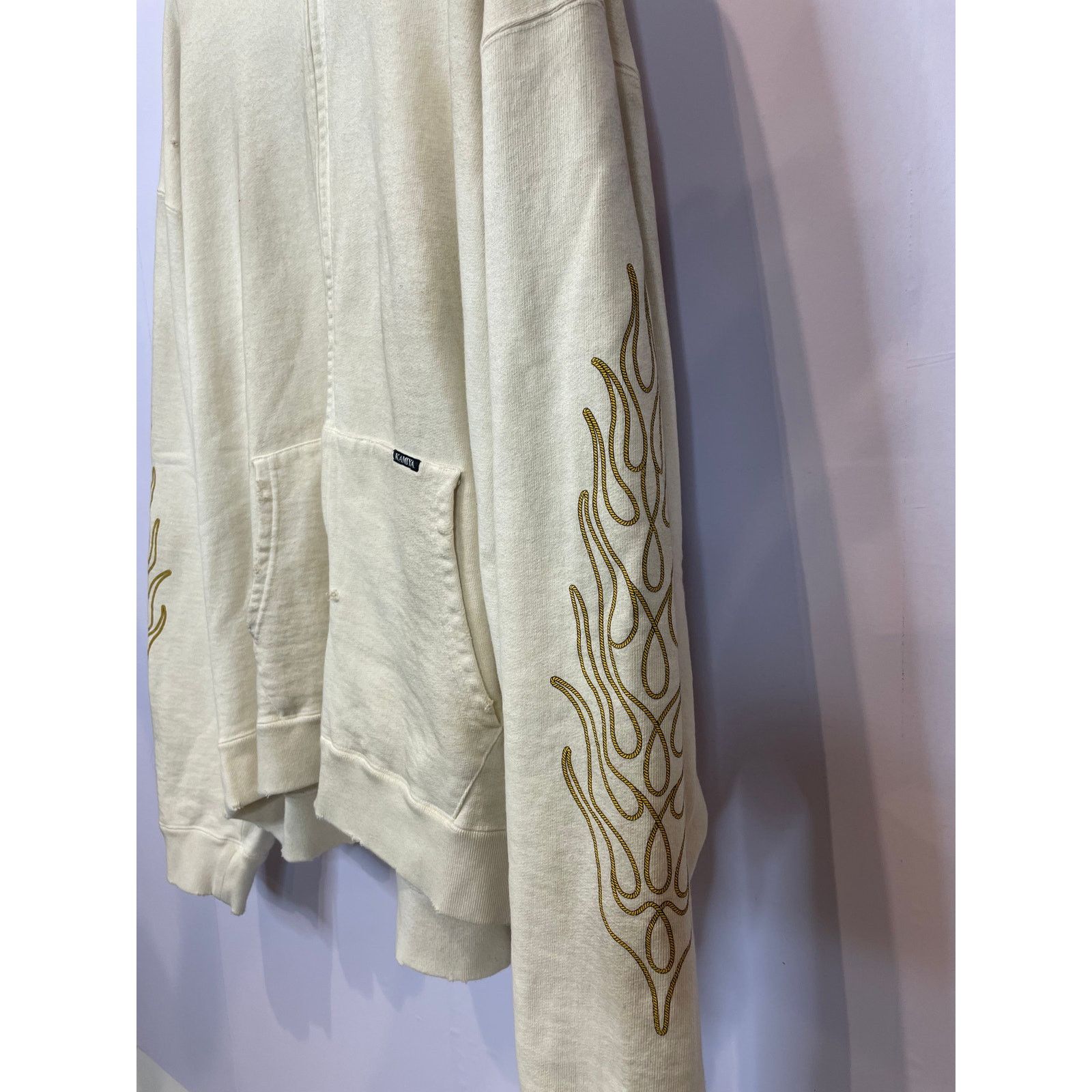 Other KAMIYA Distressed Flames Zip Up Beige Used XL Size US XL / EU 56 / 4 - 3 Thumbnail