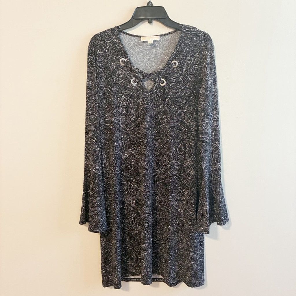 Michael Kors MICHAEL Michael Kors Black Long Bell sleeve dress Size Large Size L / US 10 / IT 46 - 10 Thumbnail