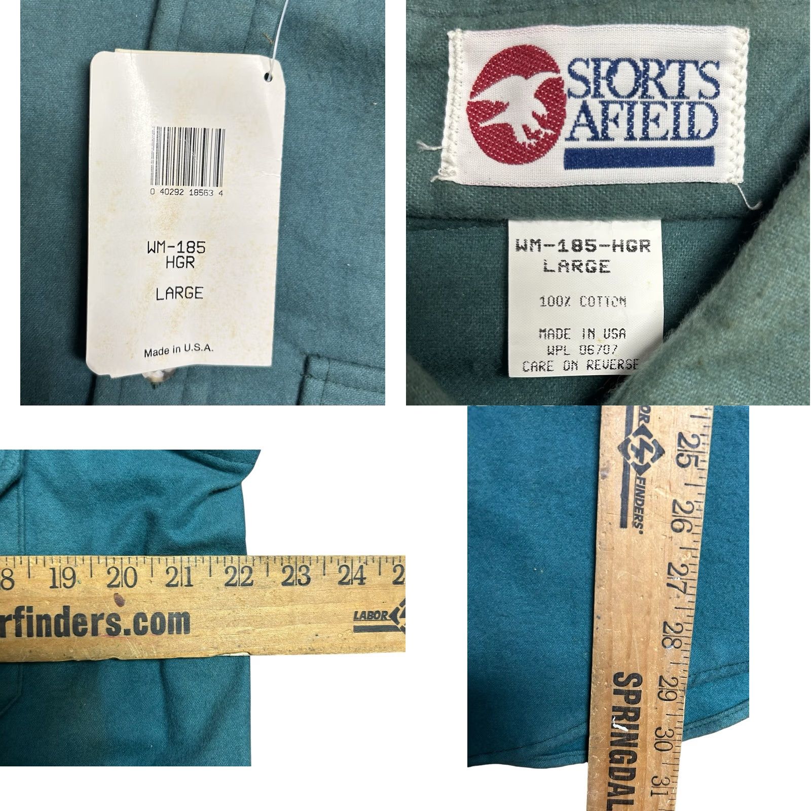Vintage VINTAGE Sports Afield Green Heavy Weight Chamois Shirt Button-Down Men Large New Size US L / EU 52-54 / 3 - 8 Thumbnail