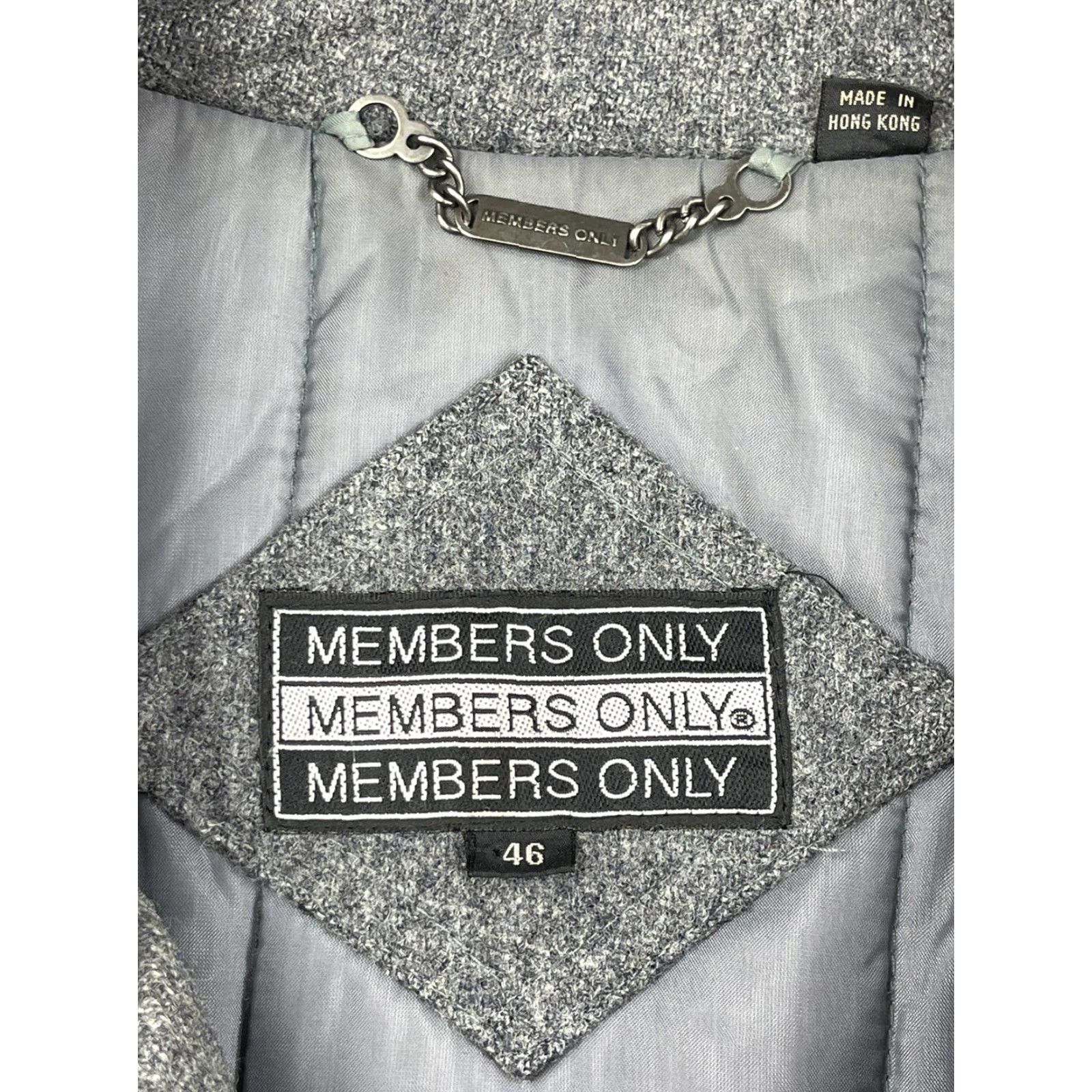 Members Only VINTAGE Members Only Mens Wool Bomber Jacket Sz 46 XL Gray Tweed Quilted 90s Size US S / EU 44-46 / 1 - 2 Thumbnail