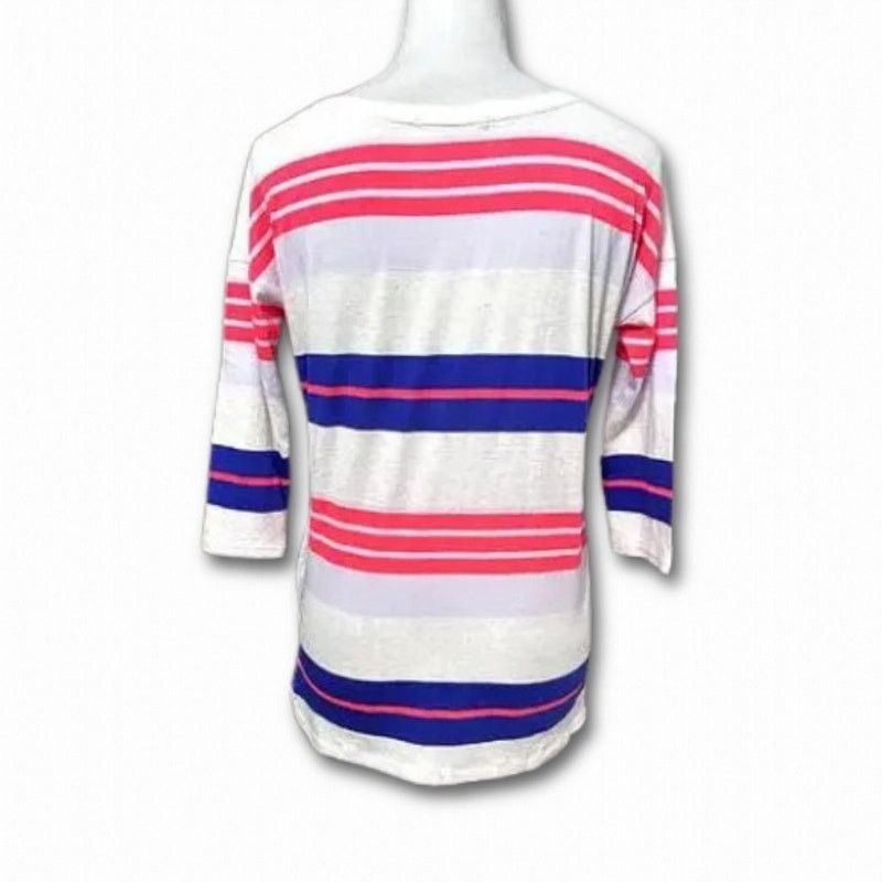 Gap Gap T-Shirt Stripe 3/4 Sleeves Round Hem Multicolor PXS Size XS / US 0-2 / IT 36-38 - 4 Thumbnail