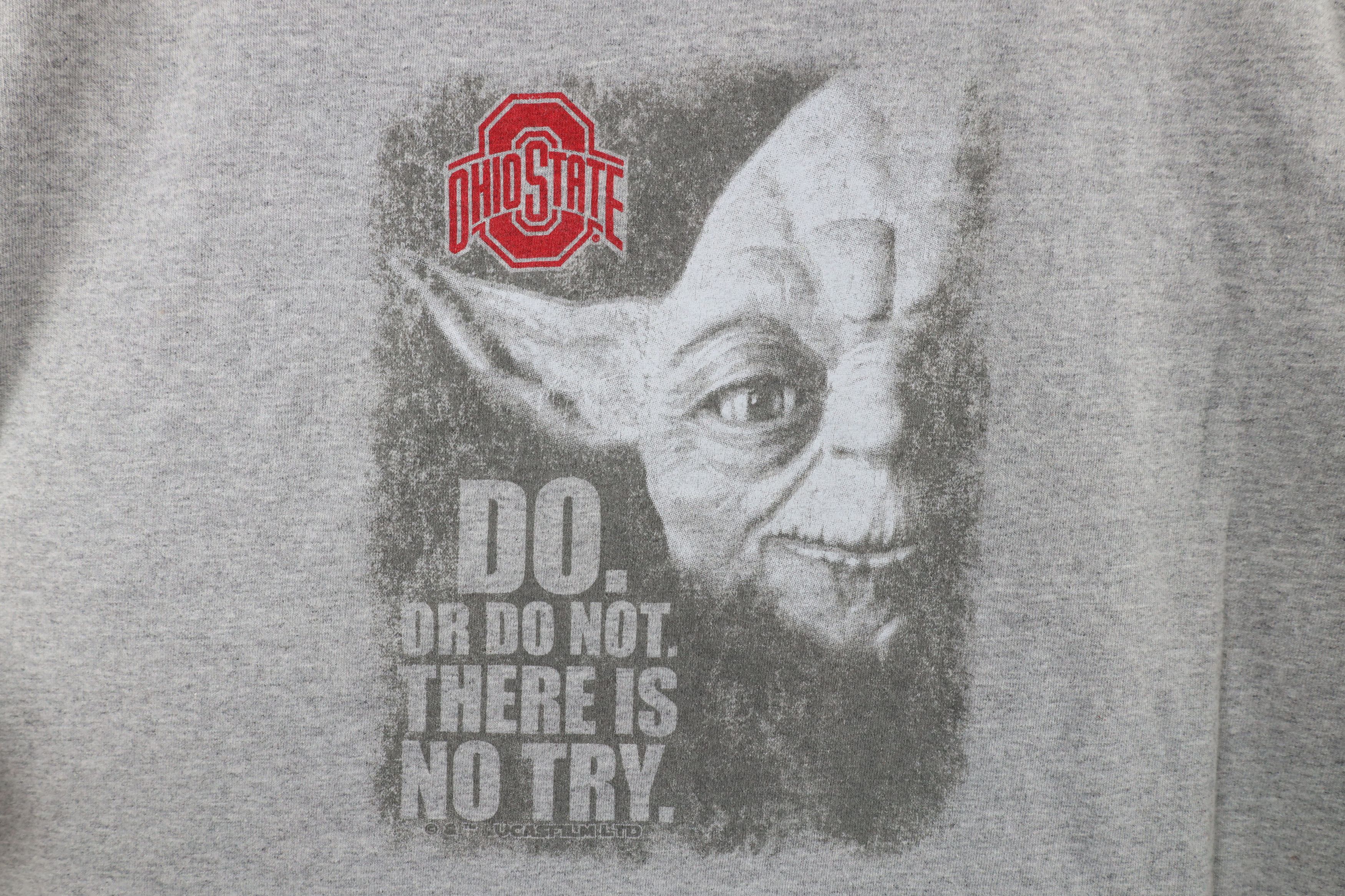 Vintage Vintage Star Wars Yoda University Long Sleeve T-Shirt Gray Size US XL / EU 56 / 4 - 4 Thumbnail