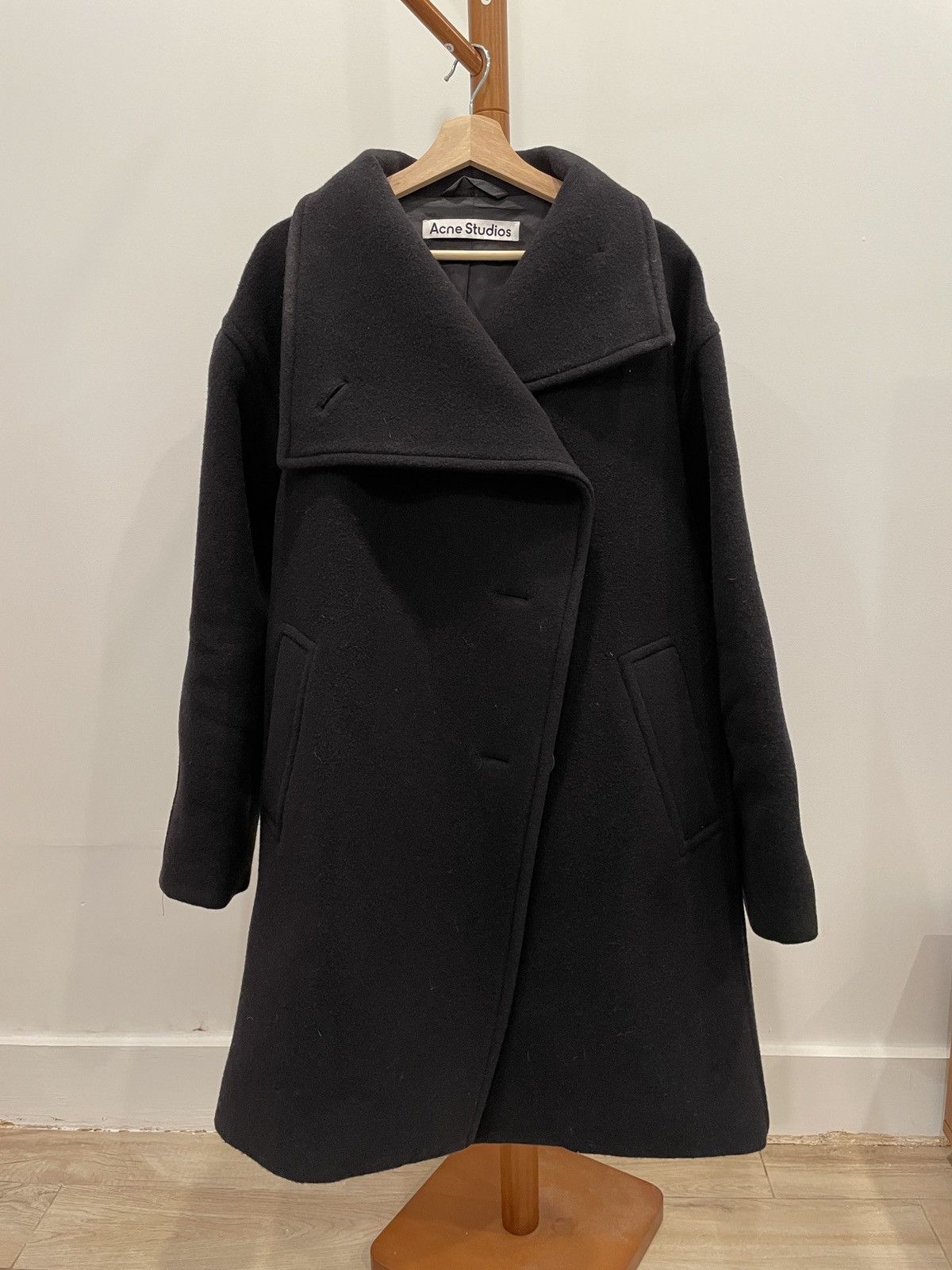 Acne Studios Acne Studios Black Funnel Coat Size XS / US 0-2 / IT 36-38 - 3 Thumbnail