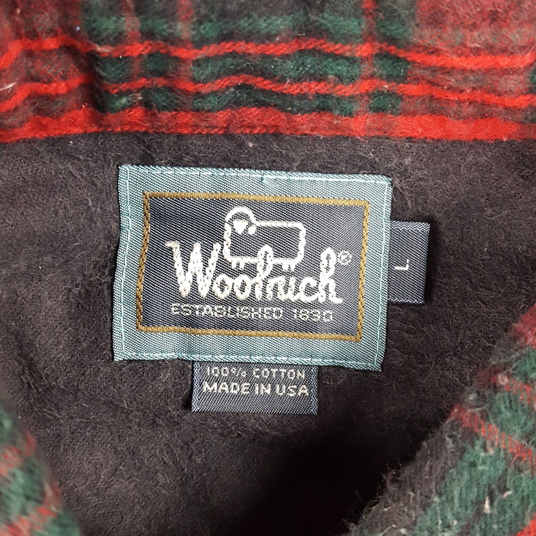 Vintage VINTAGE Woolrich Button-Up Shirt L Mens Plaid Woolrich Lumberjack 90s Red Cotton Flannel Workwear Mens Size US L / EU 52-54 / 3 - 7 Thumbnail