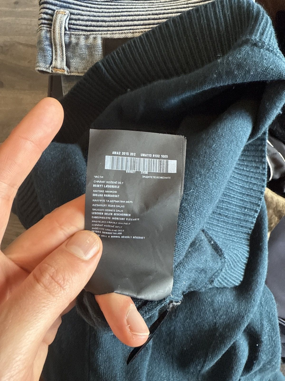Prada Blue Wool-Cashmere Sweater with Suede Elbow Patches Size US M / EU 48-50 / 2 - 14 Thumbnail