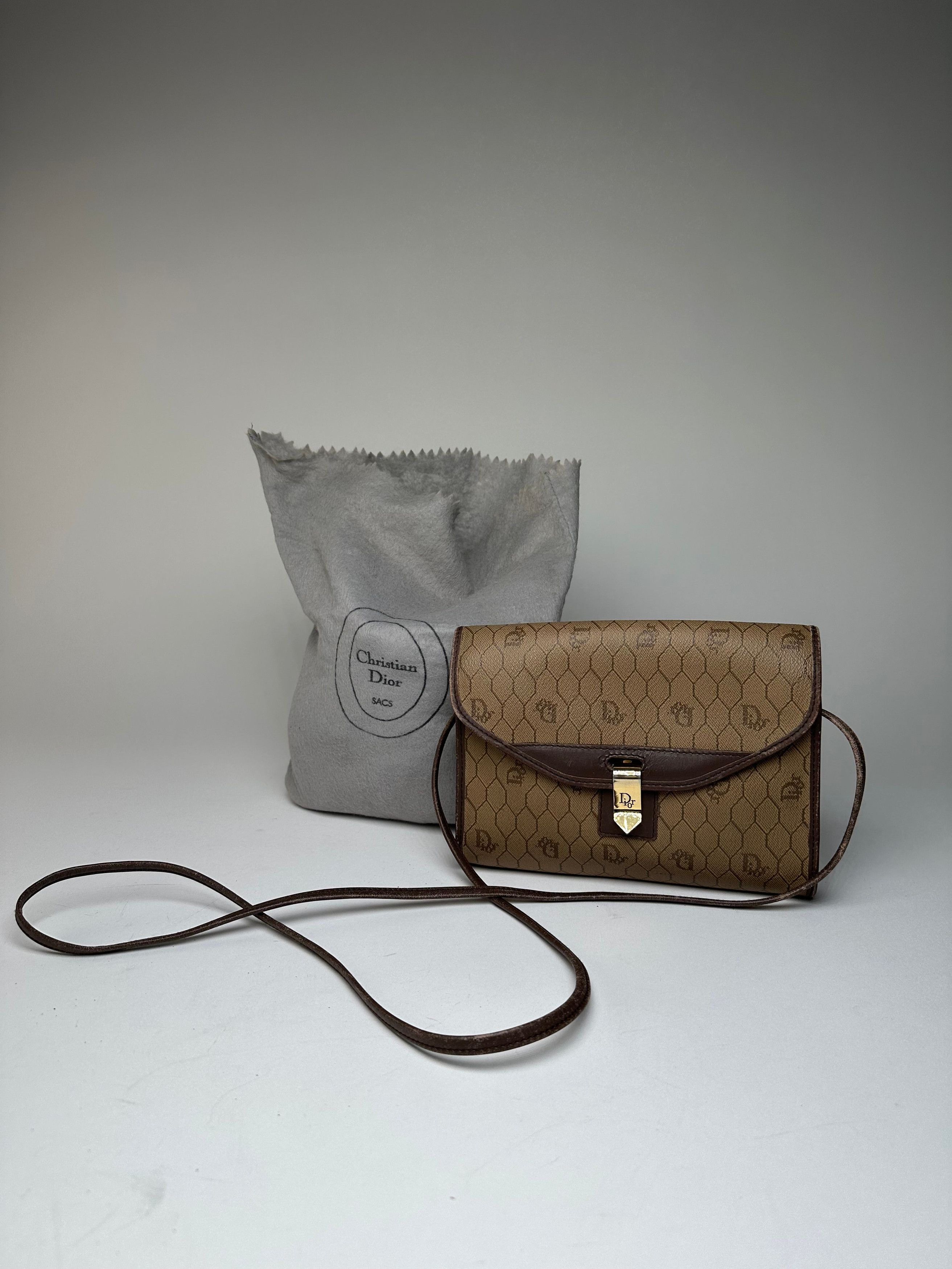 Dior Vintage Leather Shoulder Bag Beige Brown Size ONE SIZE - 1 Thumbnail