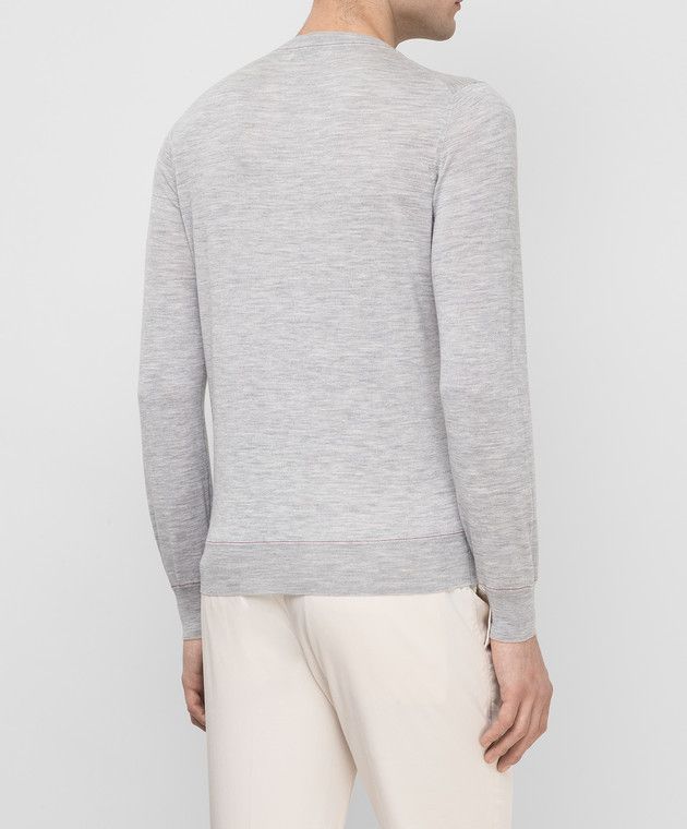 Brunello Cucinelli o1w1db10425 Cashmere Jumper in Light Grey Size US S / EU 44-46 / 1 - 3 Thumbnail