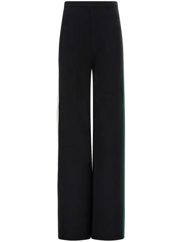 Salvatore Ferragamo o1s1rm0126 Striped Knit Track Pant in Black Size 26" / US 2 / IT 38 - 1 Thumbnail