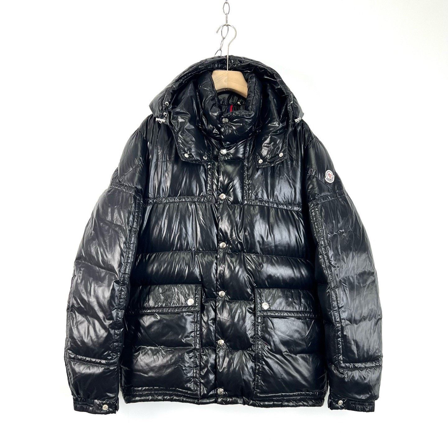 Moncler Moncler Black Shiny Logo Down Jacket Size US M / EU 48-50 / 2 - 1 Thumbnail
