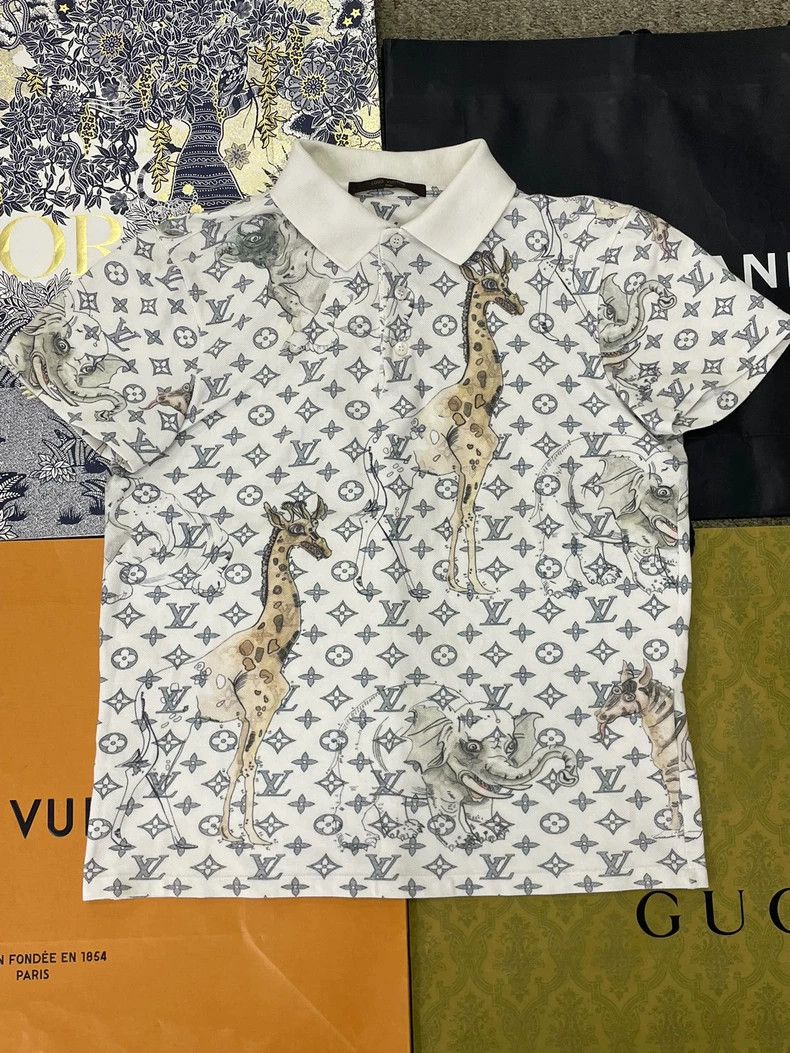 Louis Vuitton Louis Vuitton White Logo Animal Print Polo - dmc Size US XS / EU 42 / 0 - 1 Thumbnail