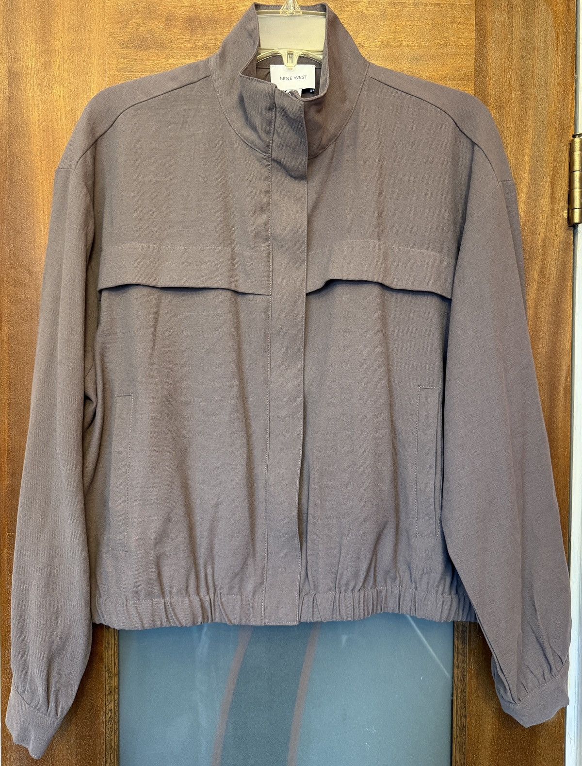 Nine West Nine West Mauve Grey Drape Bomber Jacket w Elastic Waist/LS Size M / US 6-8 / IT 42-44 - 1 Thumbnail