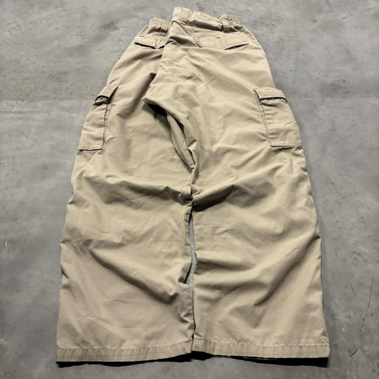 Japanese Brand × Vintage Crazy Vintage Y2K/2000s Baggy Cream Skater Cargo Pants! Size US 34 / EU 50 - 4 Thumbnail