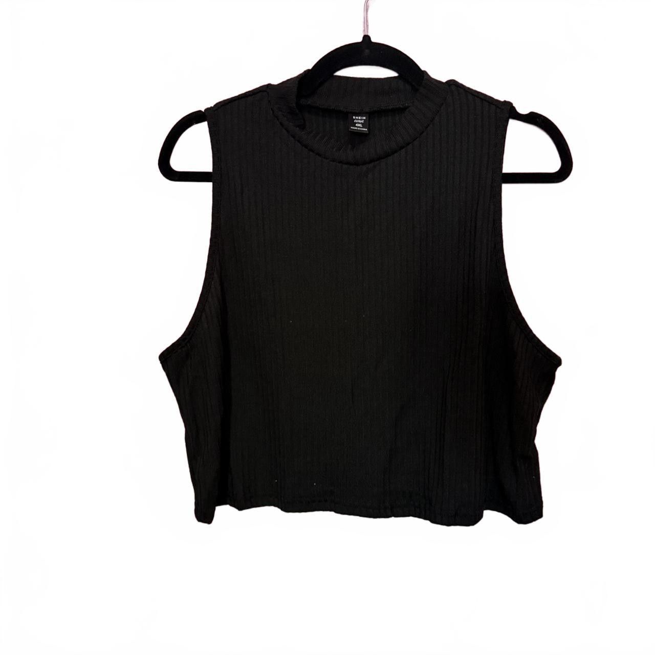 Designer Casual Ribbed Black Crop Top Size M / US 6-8 / IT 42-44 - 1 Preview