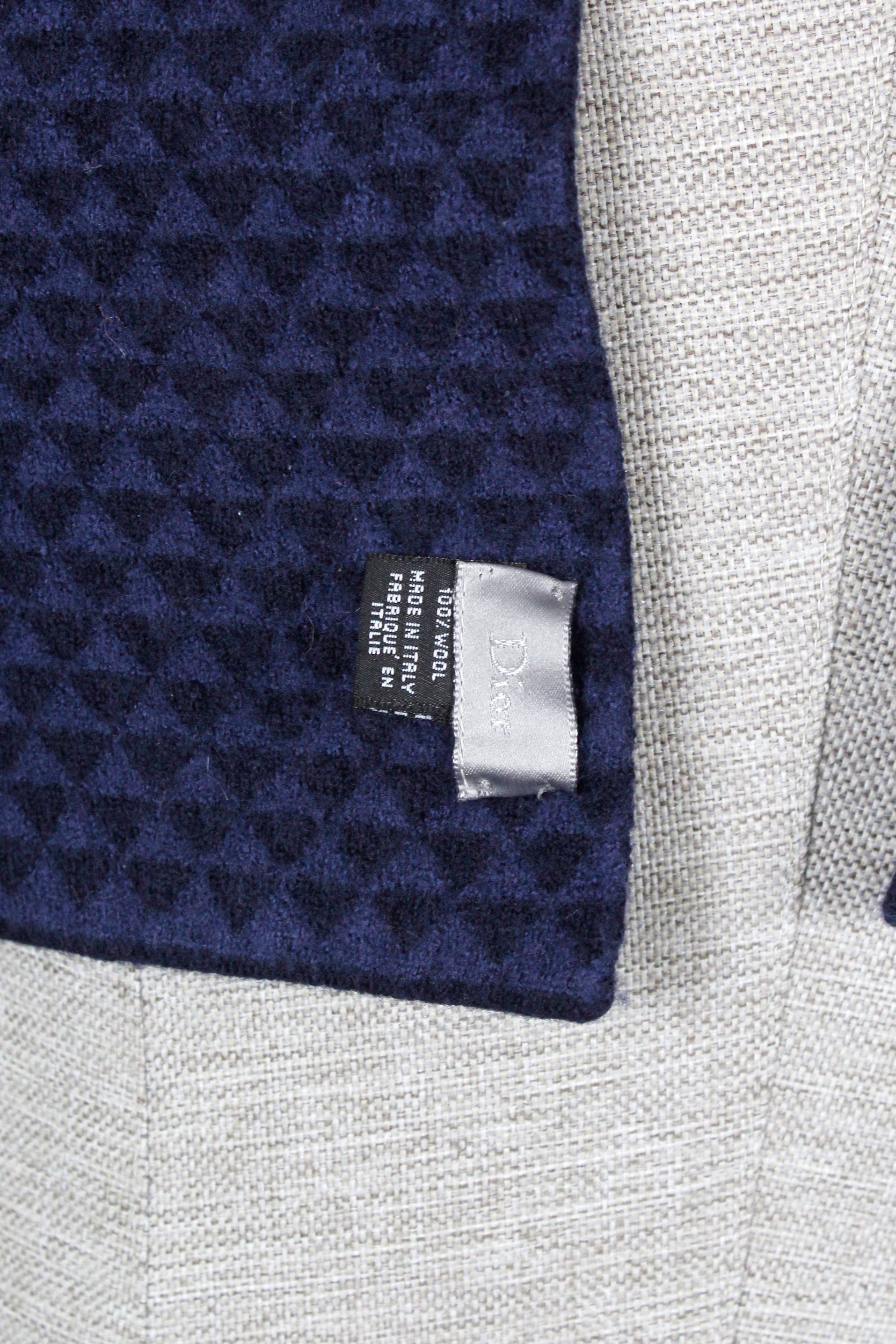 Dior Dior Homme Wool Navy Scarf Size ONE SIZE - 6 Thumbnail