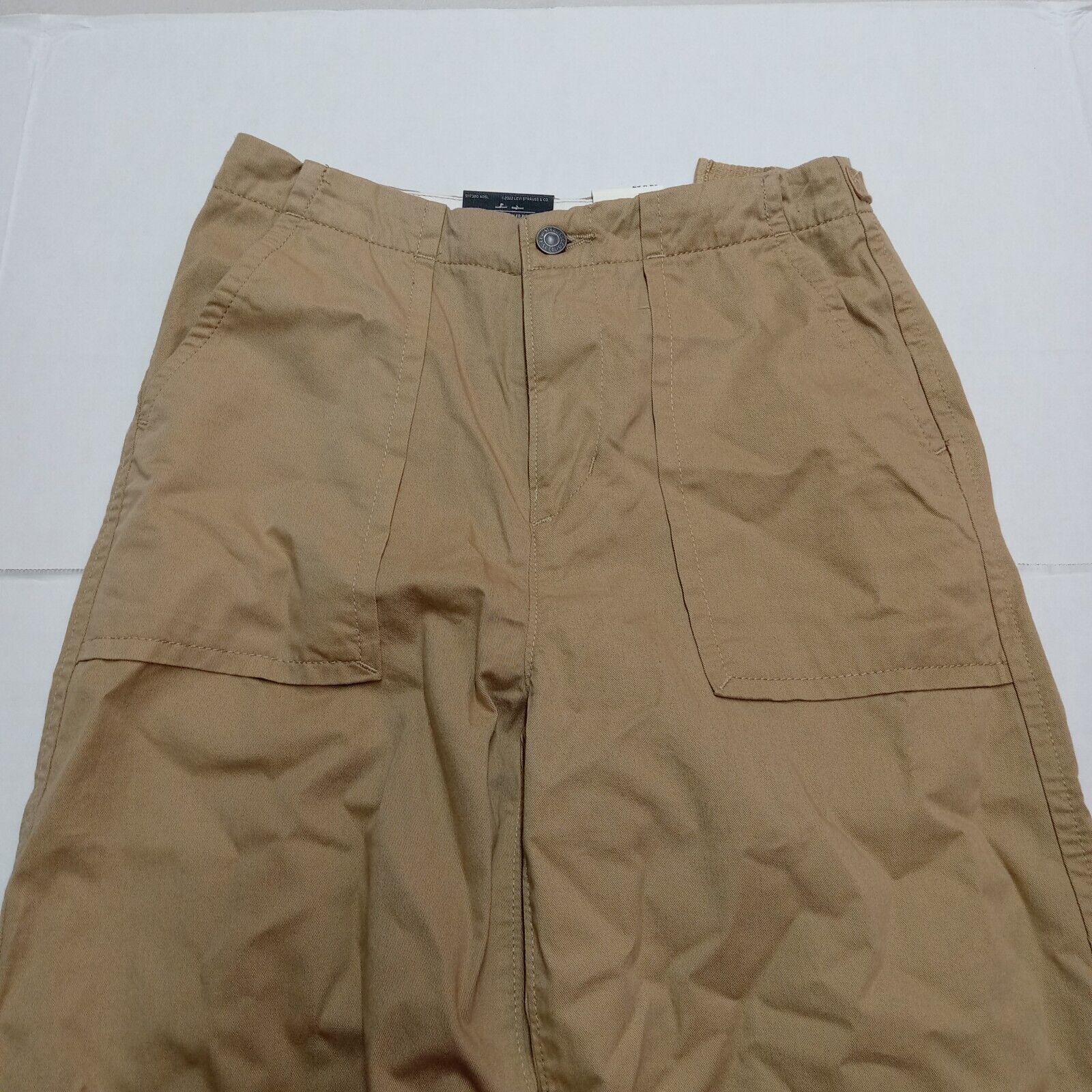 Levi's Levis Women's Baggy Chino Pants 23x29 Wide Leg Beige Flare Size 23" - 2 Thumbnail