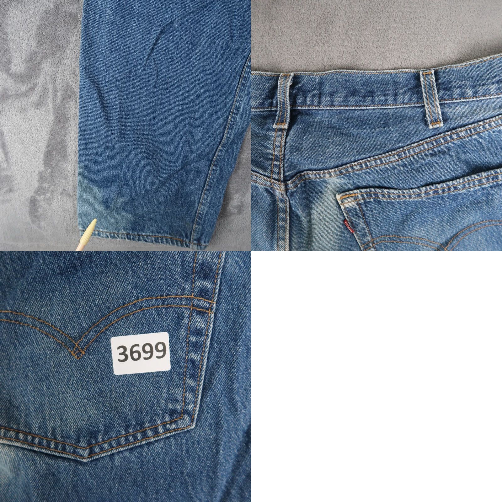 Levi's VINTAGE Levi's 501 Jeans Mens Blue 90s Denim Straight 5-Pocket USA Made Belt Loops 40x34 (38x33) Regular Fit Size US 40 / EU 56 - 10 Thumbnail