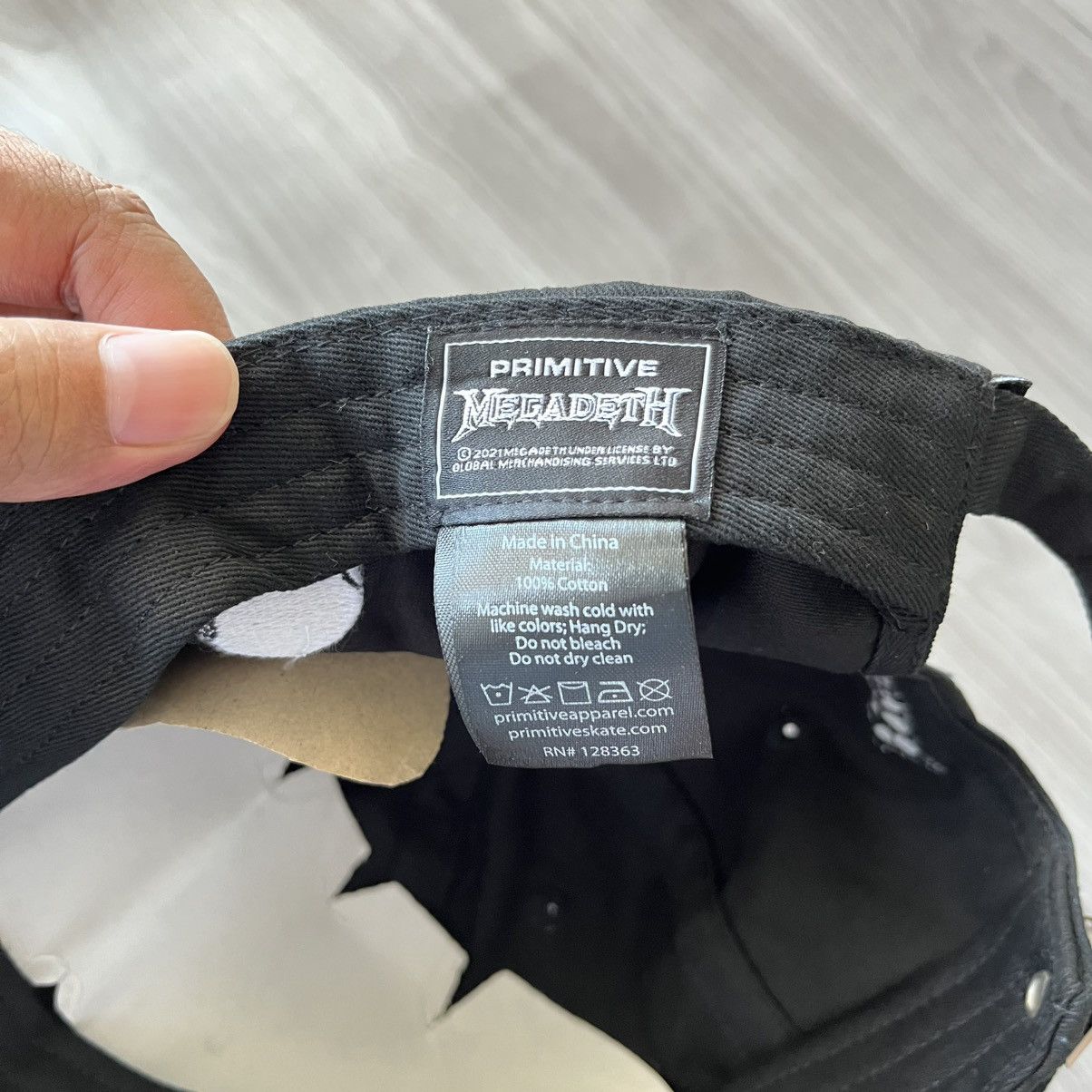 Primitive Primitive x Megadeth Vic Dirty P Black Strapback Hat Size ONE SIZE - 5 Thumbnail