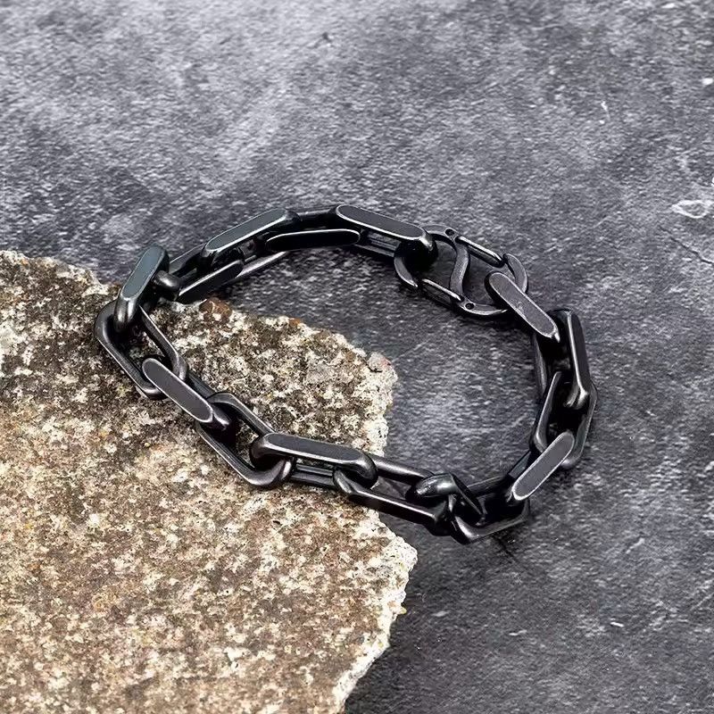 Jewelry OXIDIZED Black Chain Link Bracelet 23 cm Length Size ONE SIZE - 5 Thumbnail