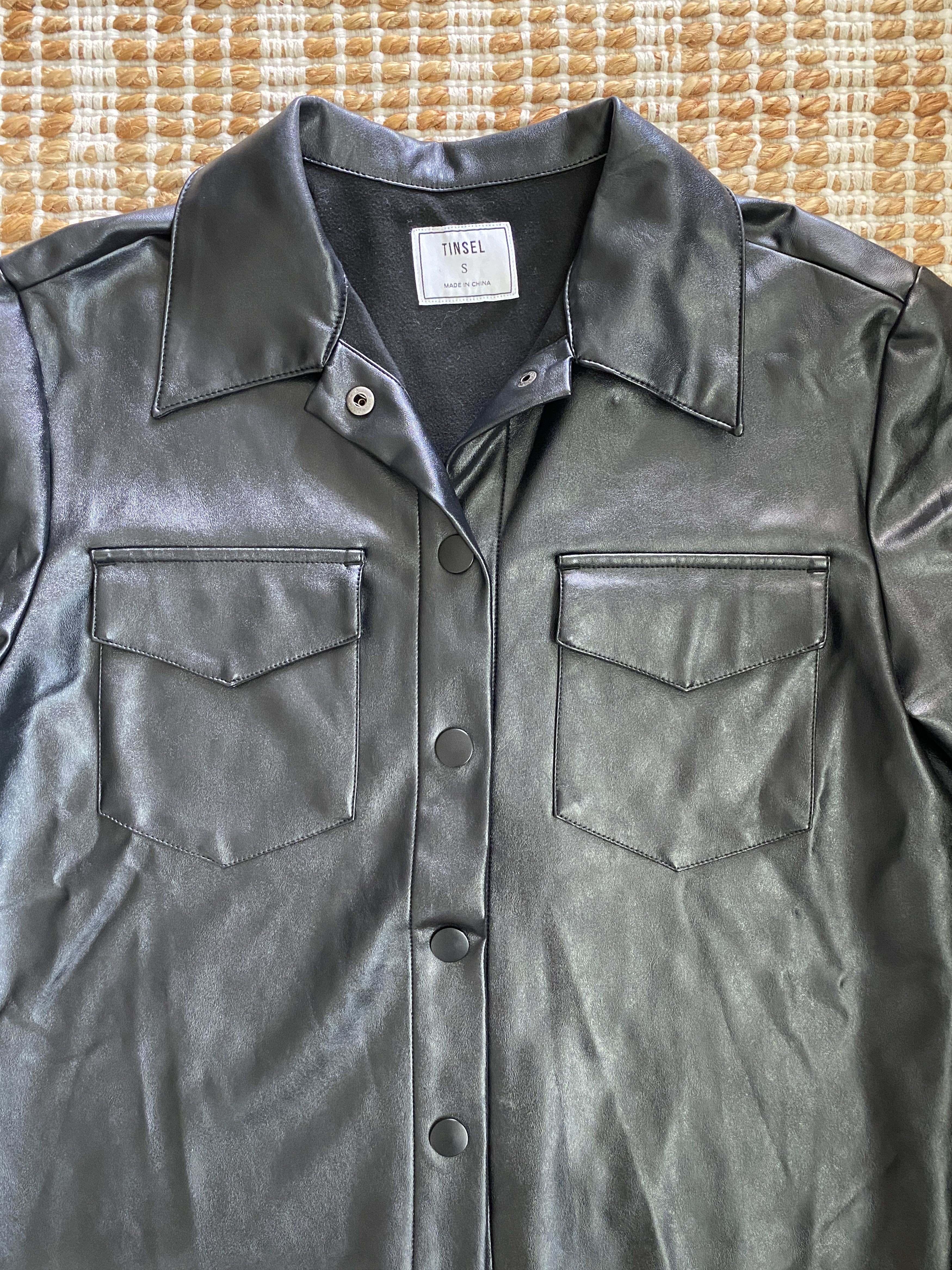 Nordstrom Nordstrom Tinsel Faux Leather Army Jacket– Size Small Size S / US 4 / IT 40 - 9 Thumbnail