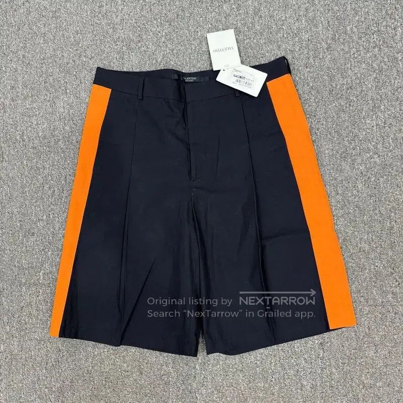 Valentino Valentino Black Cotton Men’s Shorts with Orange Accents . Size US 30 / EU 46 - 1 Thumbnail