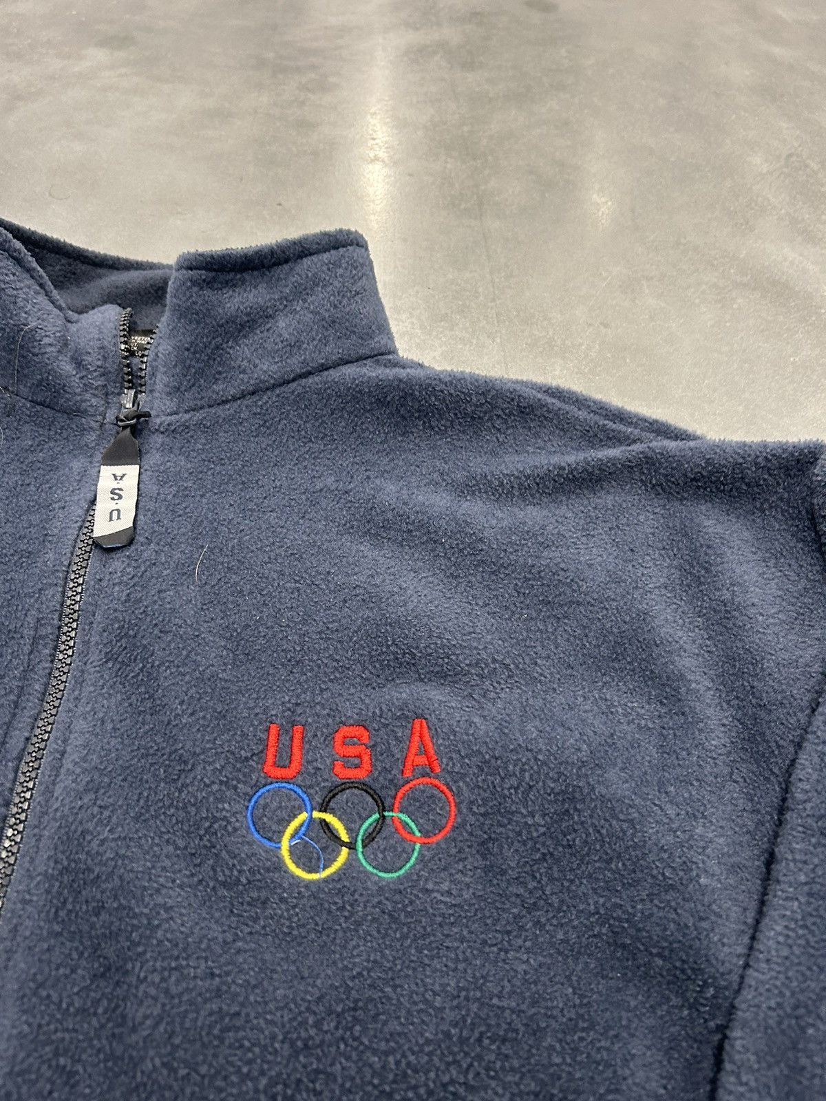 USA Olympics × Vintage Vintage Navy blue fleece jacket USA Olympic Games logo Size US XXL / EU 58 / 5 - 2 Thumbnail