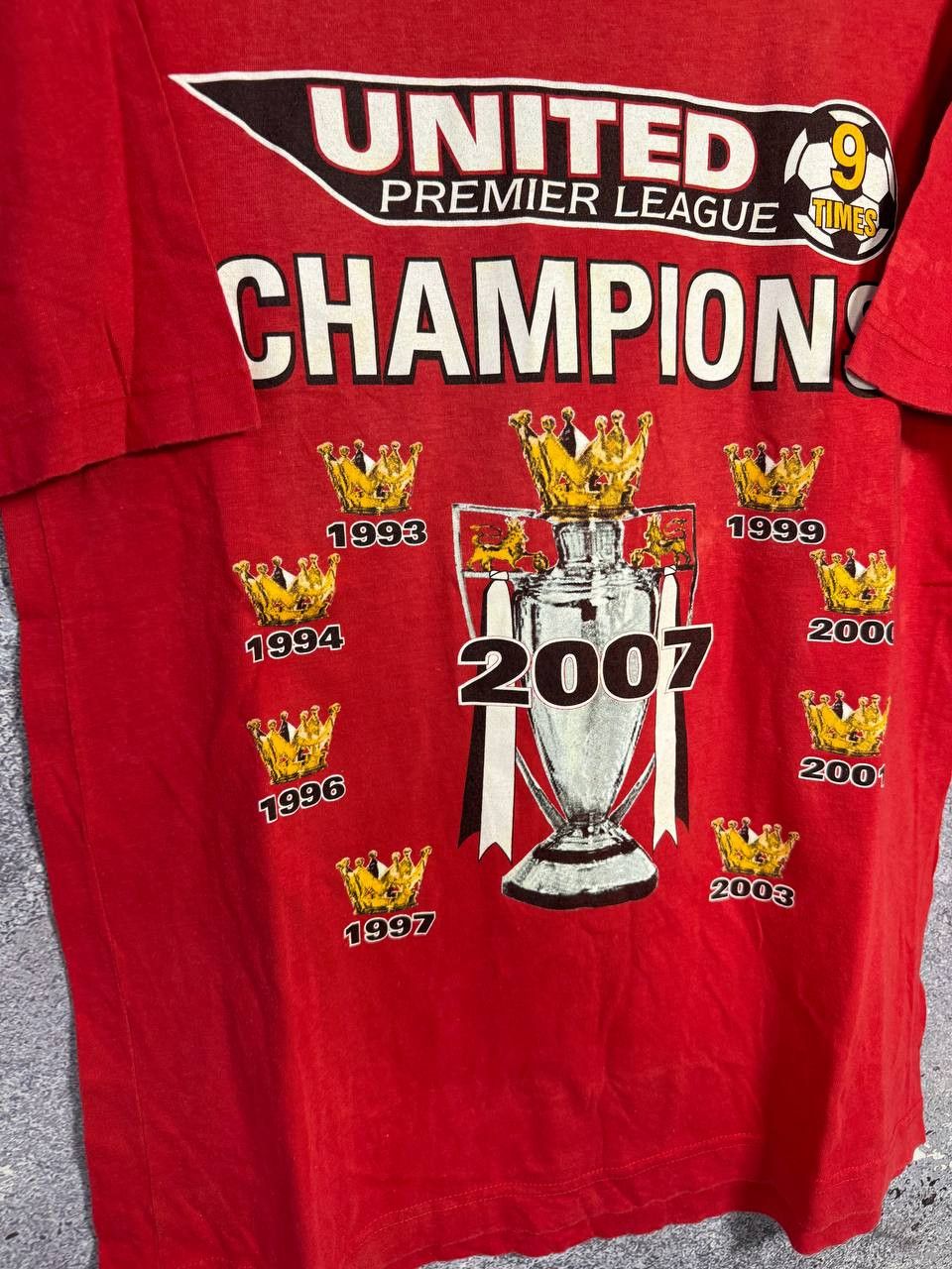 Vintage Vintage Manchester United Champions 2007 Red T-Shirt Small Size US S / EU 44-46 / 1 - 7 Thumbnail