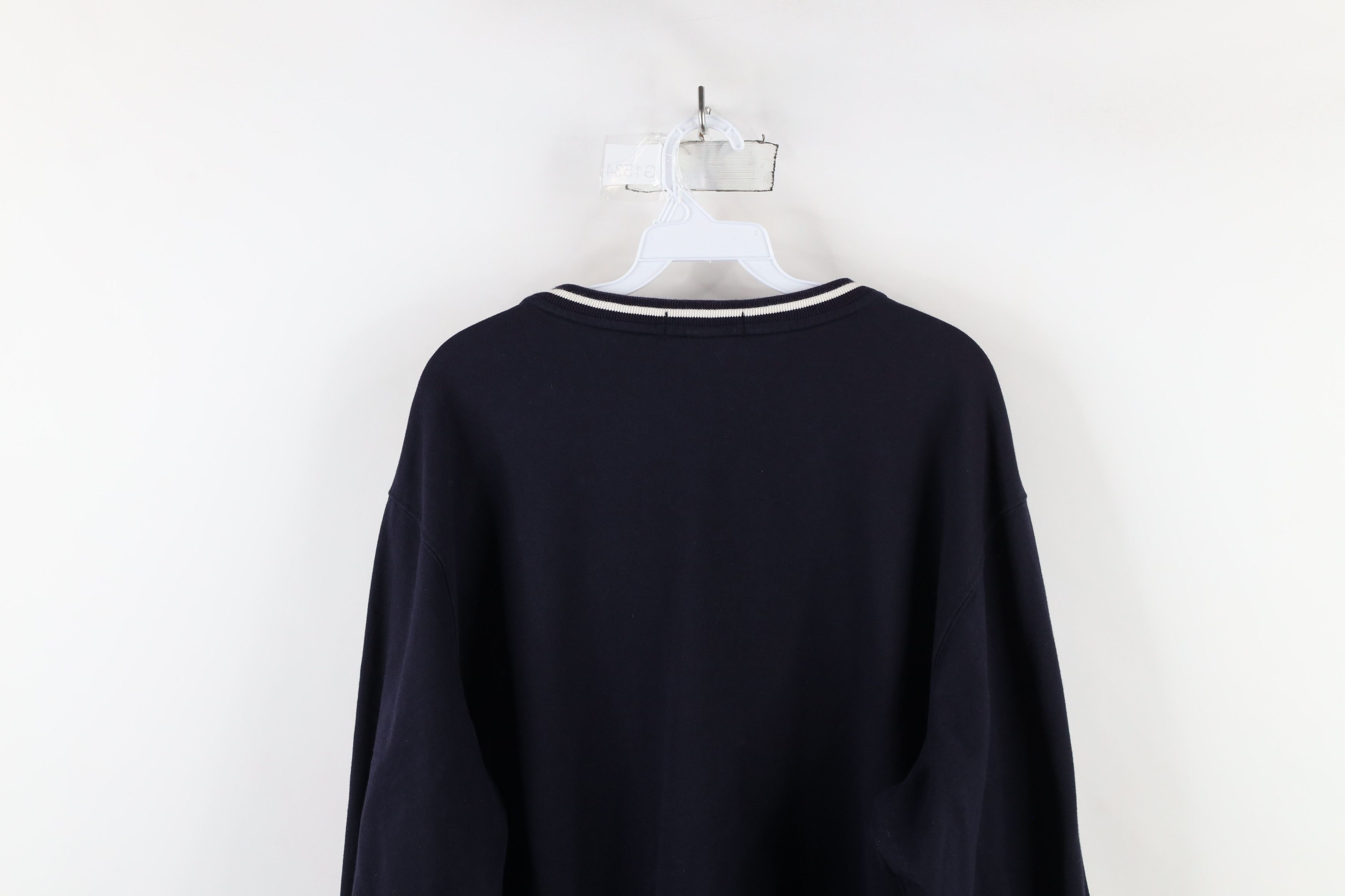 Lands' End × Vintage Vintage 90s Lands End Cotton Knit V-Neck Sweater Navy Blue Size US XL / EU 56 / 4 - 9 Thumbnail