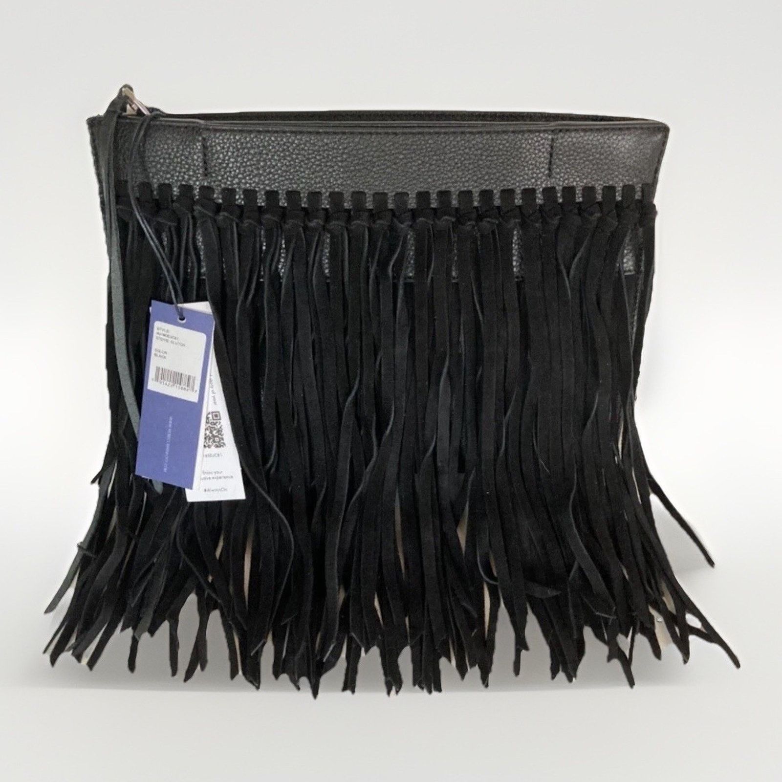 Rebecca Minkoff Rebecca Minkoff Leather Stevie Clutch Suede Fringe BK - NWT Size ONE SIZE - 1 Thumbnail