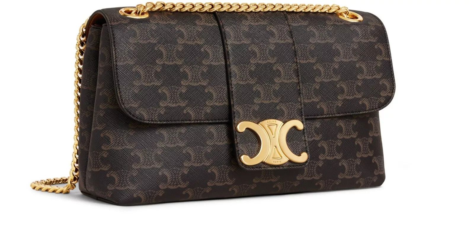 Celine CELINE Victoire Medium Tan Triomphe Canvas Shoulder Bag Size ONE SIZE - 2 Thumbnail