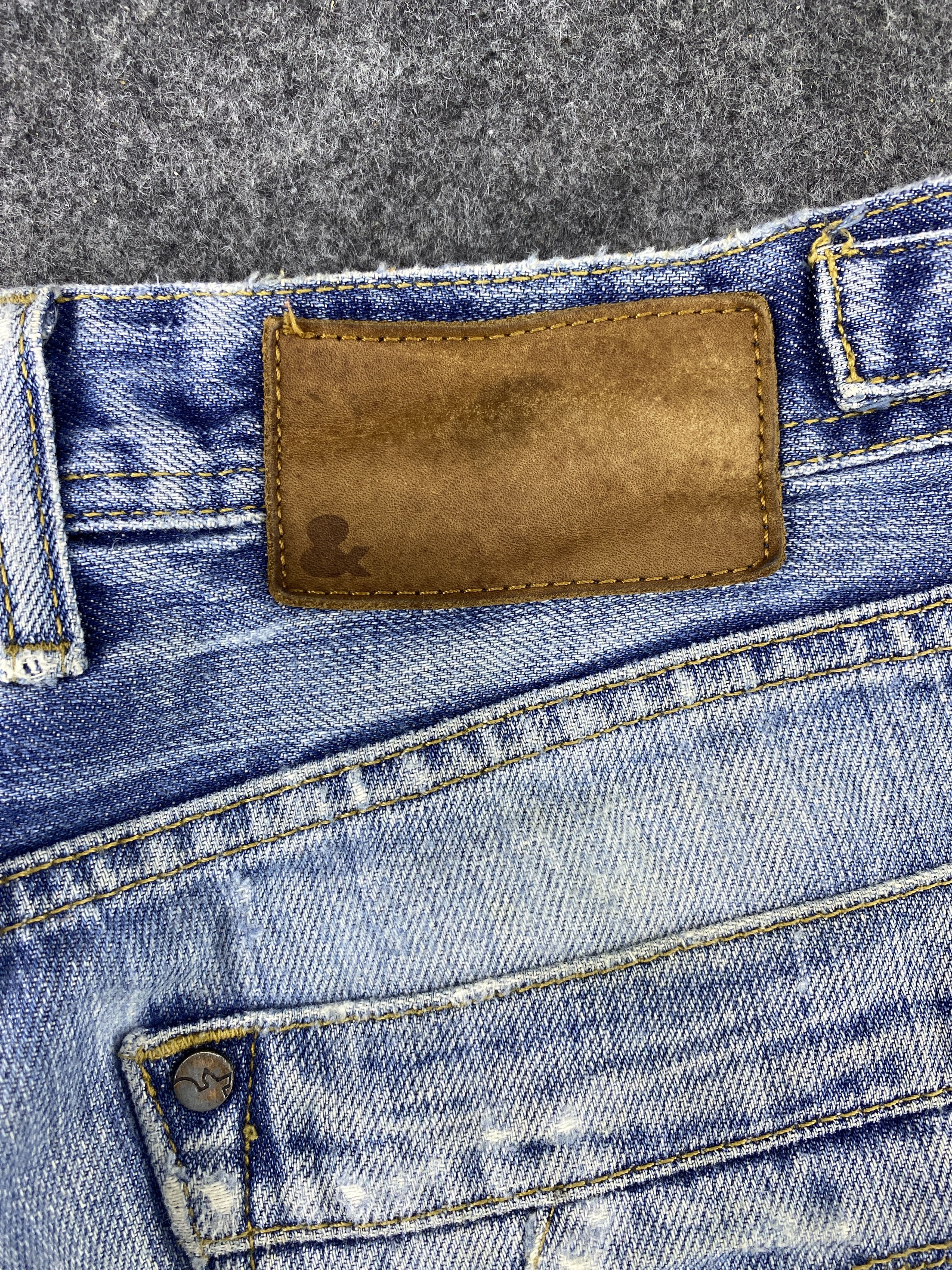 Jean & Distressed Blue Wash Flare Denim - J974 Size US 32 / EU 48 - 11 Thumbnail