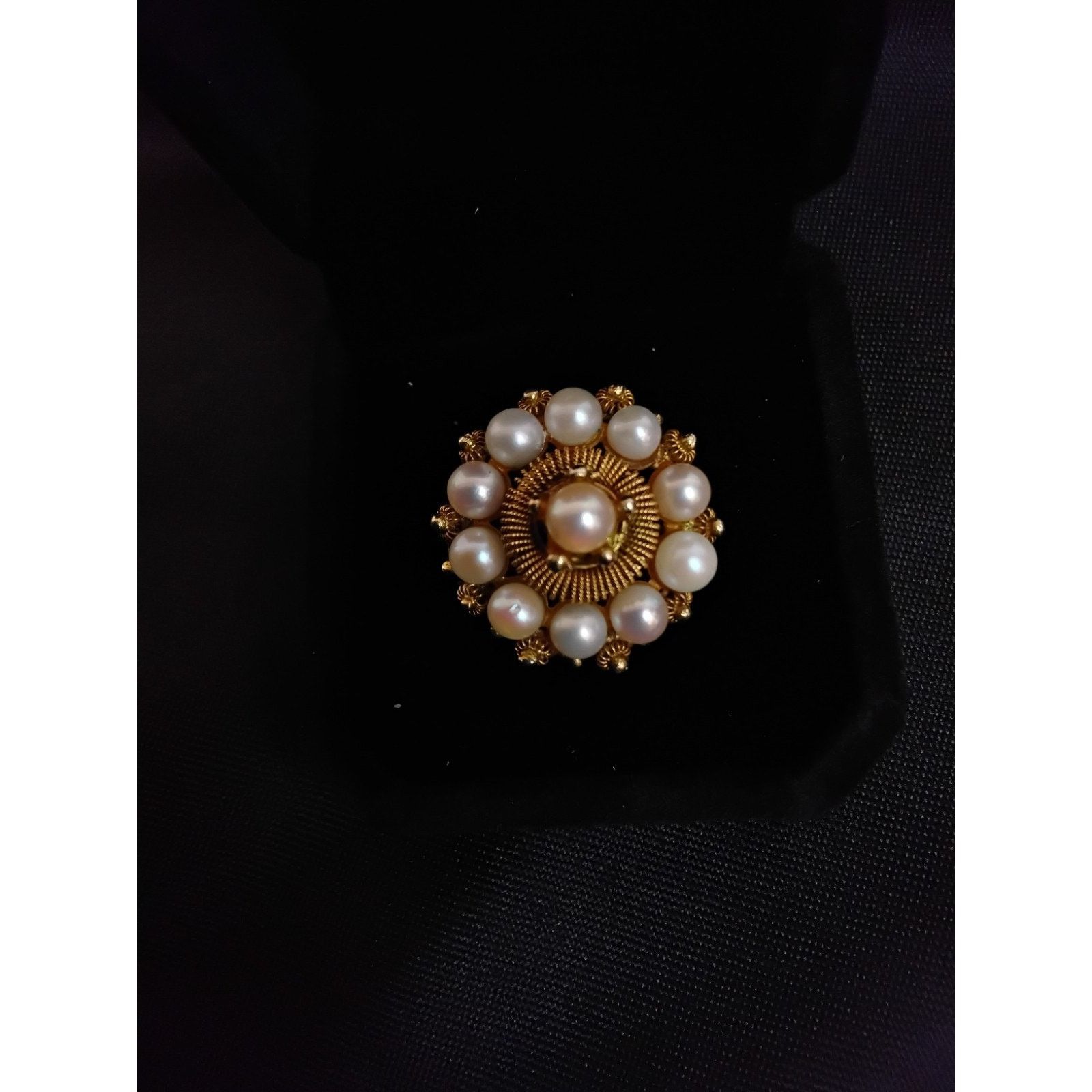 Other 14k Gold Pearl Peruvian Ring Size 6.5 7.7 Grams #W4760 Size ONE SIZE - 1 Thumbnail