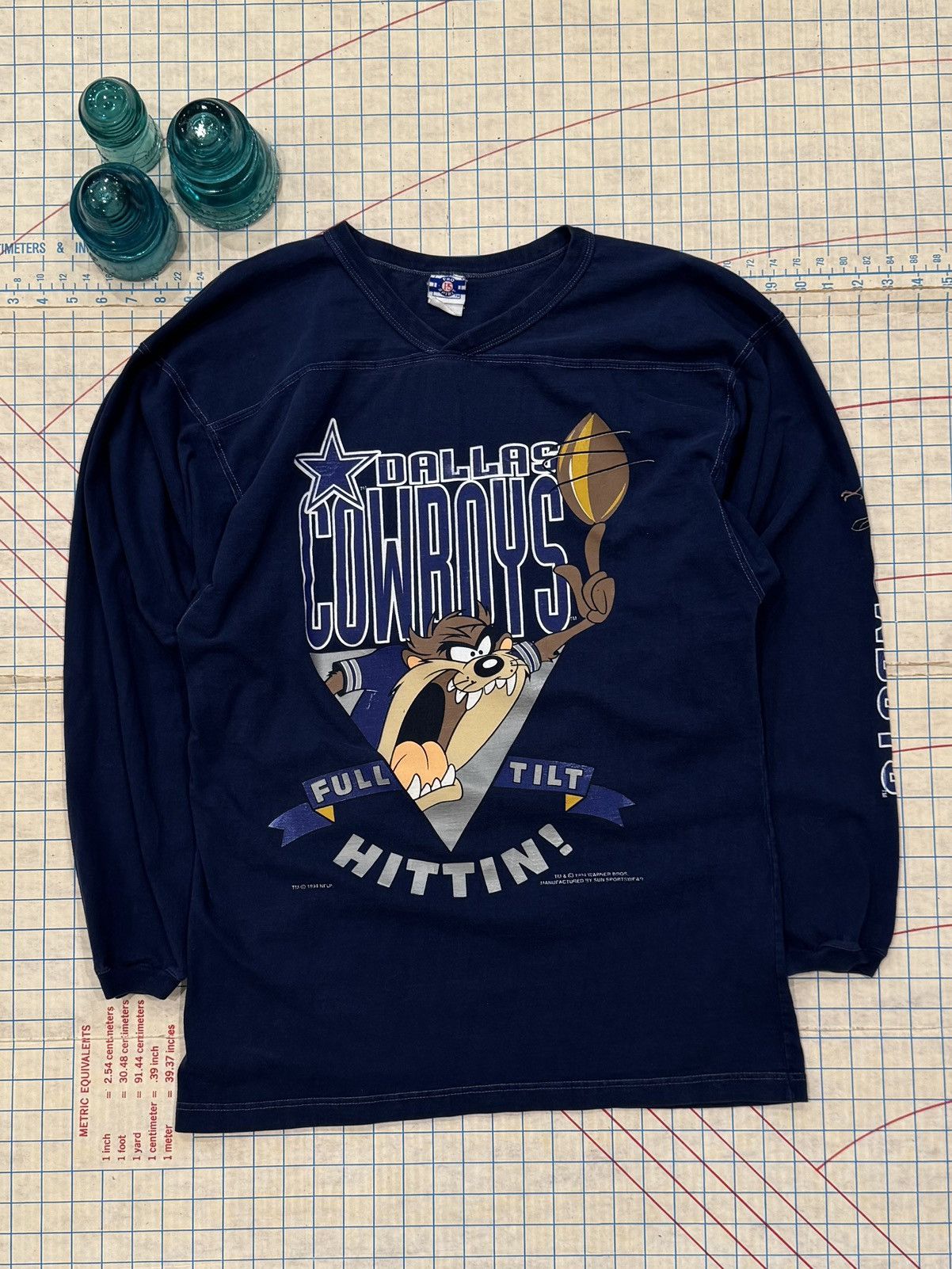 Warner Bros Vintage Dallas Cowboys Taz Warner Bros Long Sleeve Large Size US L / EU 52-54 / 3 - 4 Thumbnail