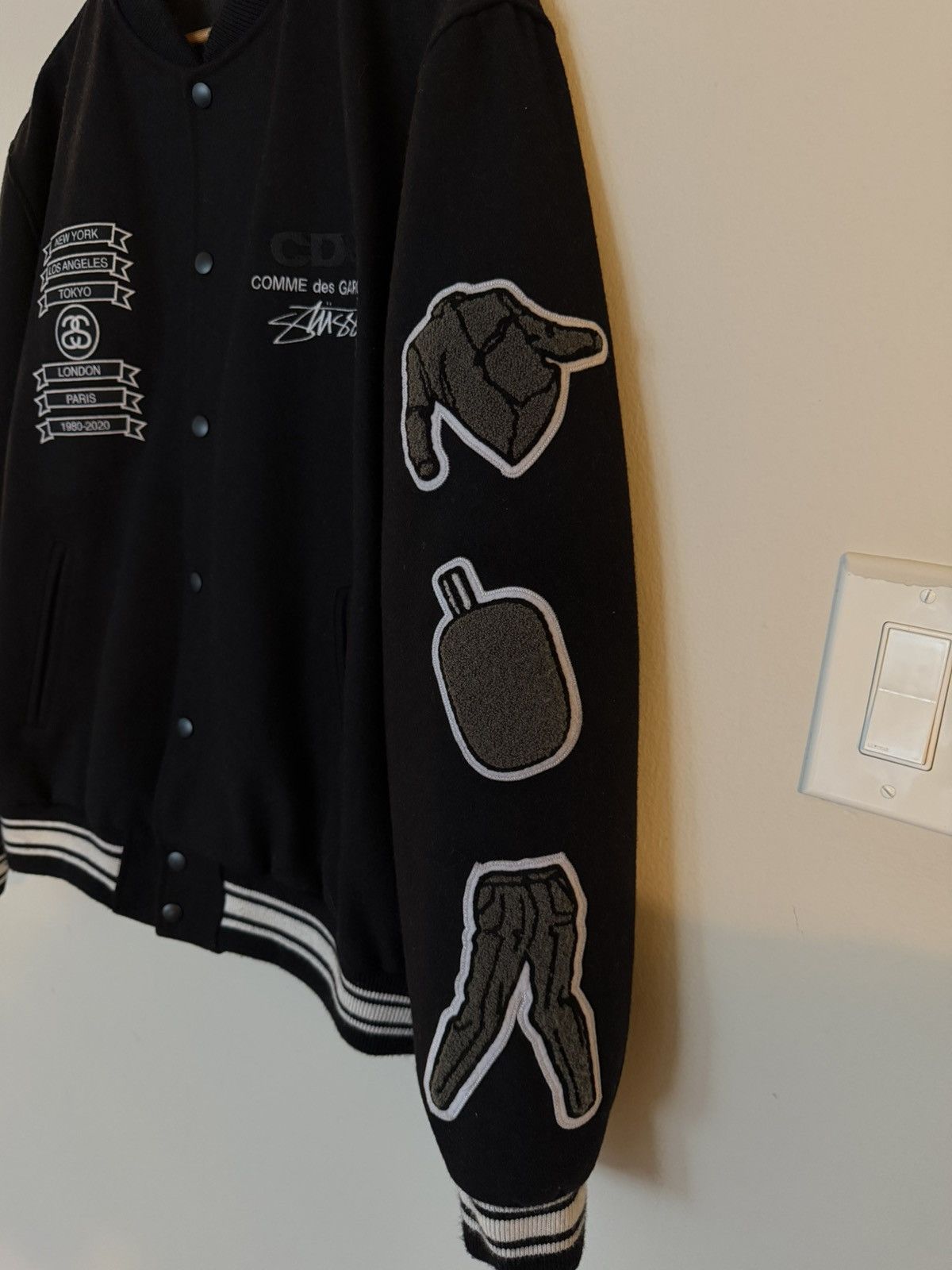 Comme des Garcons × Stussy Stussy X CDG Varsity Jacket Size US XL / EU 56 / 4 - 4 Thumbnail