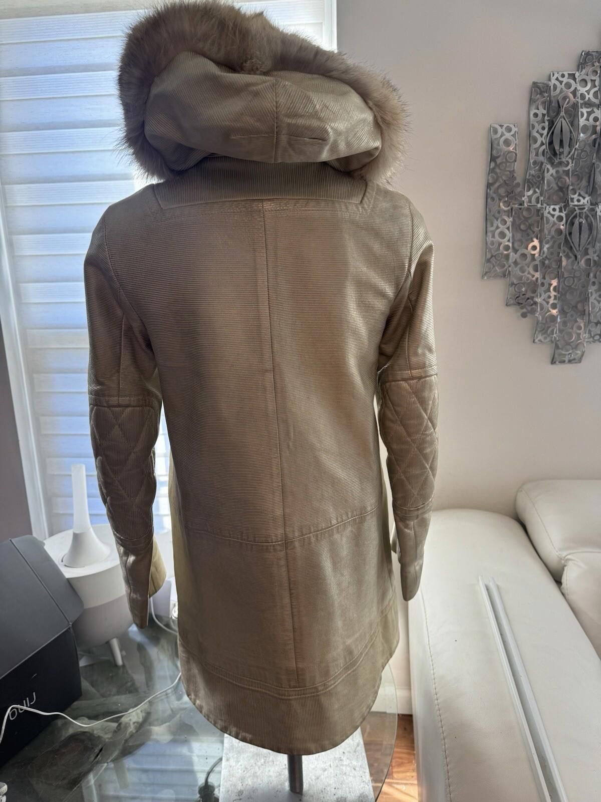 Marc Jacobs Marc Jacobs Golden Leather Fur Zip Hooded Coat Made USA SzXS Size XS / US 0-2 / IT 36-38 - 11 Thumbnail