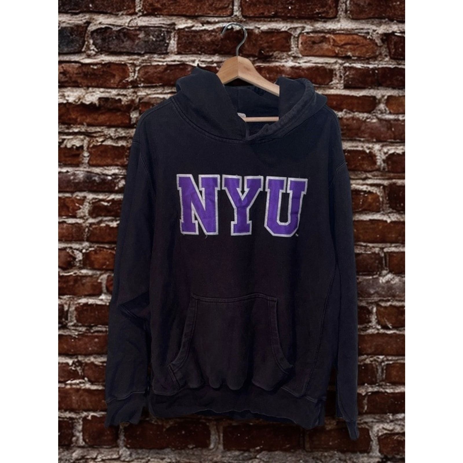 Other NYU Hoodie MV Sport Pro Weave Sunfaded Spellout L Size US L / EU 52-54 / 3 - 6 Thumbnail