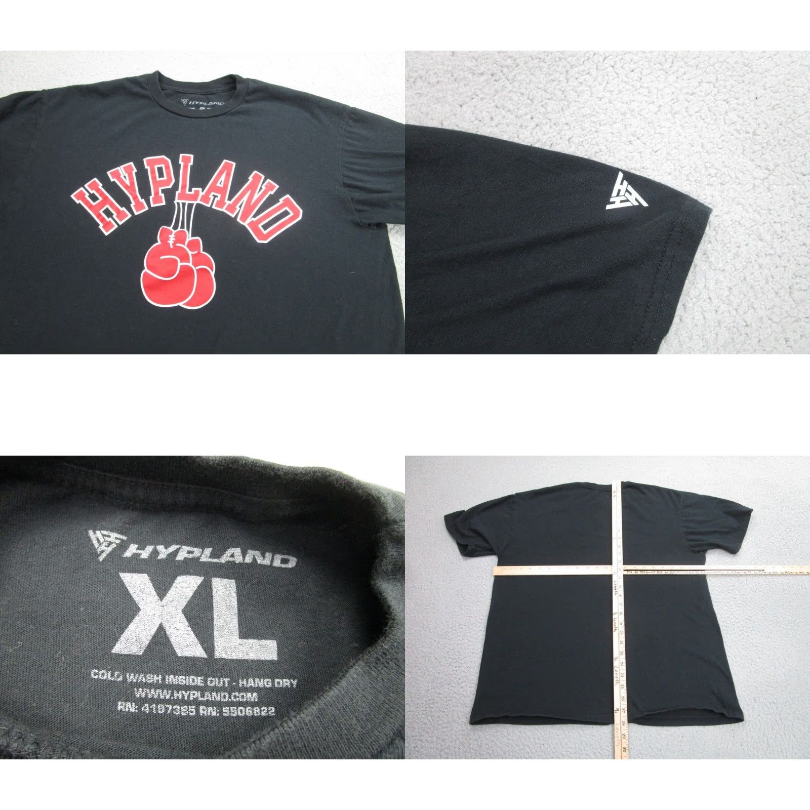 Hypland Hypland Boxing Street Wear T-Shirt Mens XL Black Red Size US XL / EU 56 / 4 - 2 Thumbnail