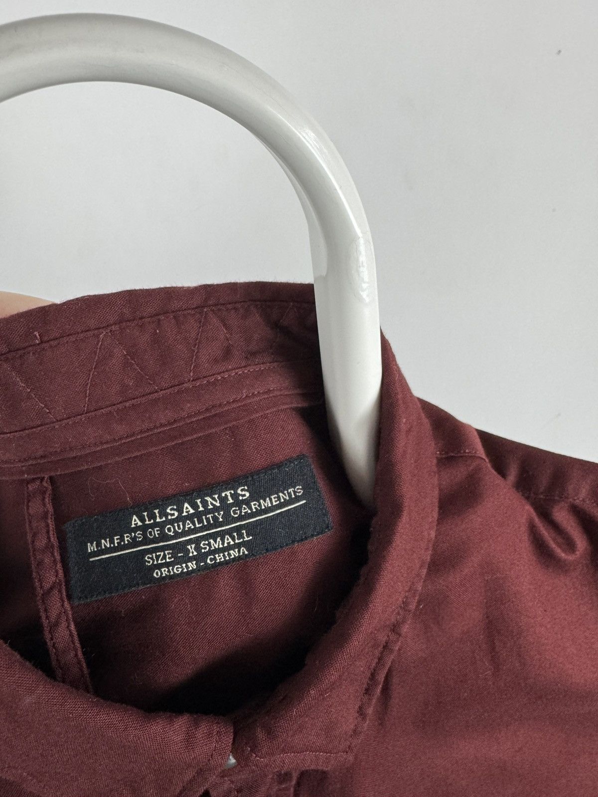 Allsaints All Saints Redondo LS Long Sleeve Burgundy Shirt Size US XS / EU 42 / 0 - 3 Thumbnail