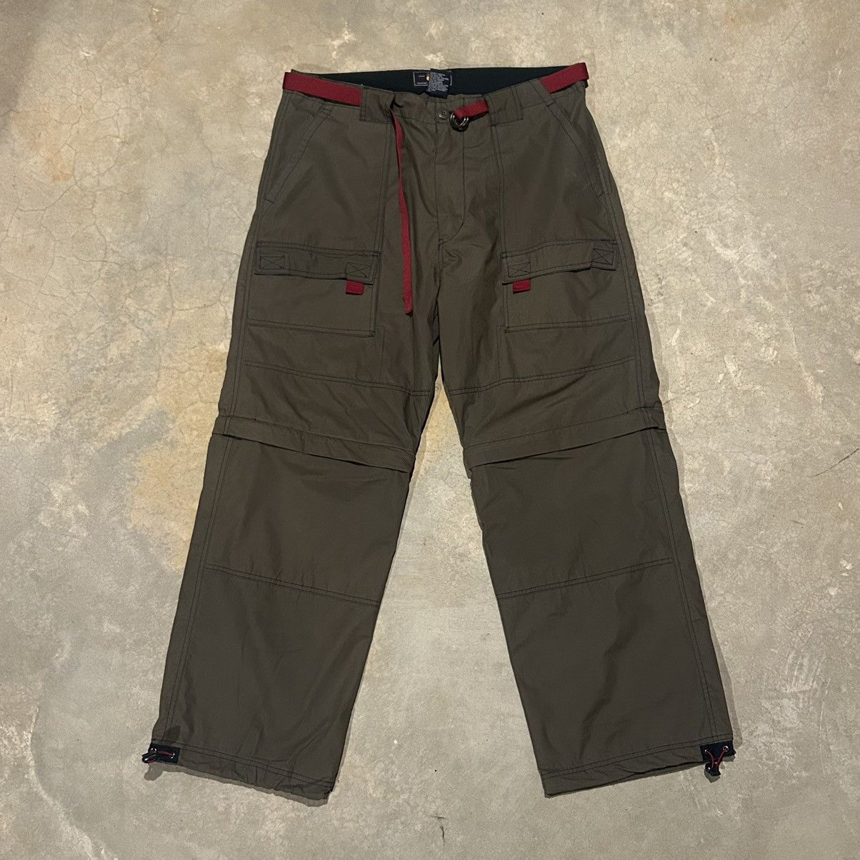Vintage 2000s Convertible Rave Baggy Cotton Cargo Pants Y2K