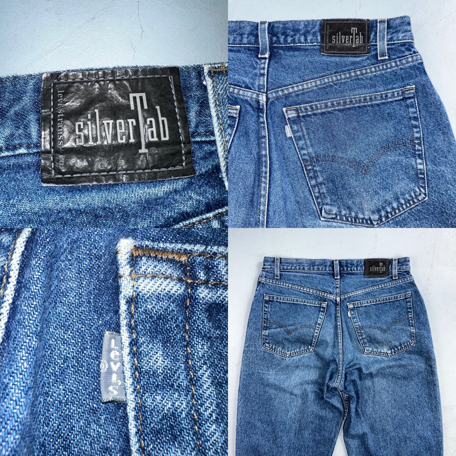 Levi's VINTAGE Levi's Silvertab Levis SilverTab 90s Baggy Denim Jeans Blue 35x32 Mens Jeans Wide-Leg 90s Theme Pockets Size US 35 - 10 Thumbnail