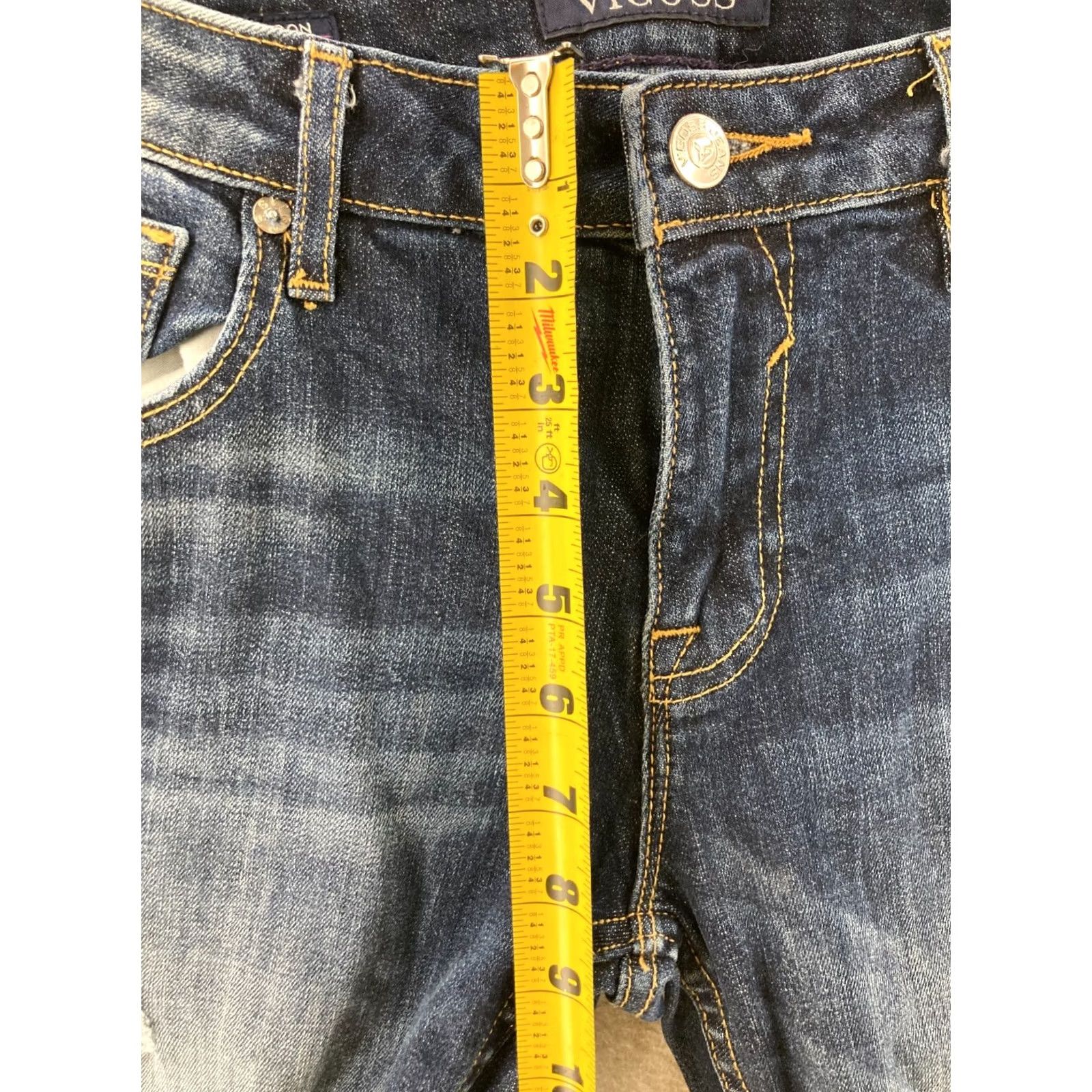 Vintage Vigoss Jeans Womens 28x27 Thompson Tomboy Skinny Pants Distressed Low Rise Size 28" / US 6 / IT 42 - 4 Thumbnail