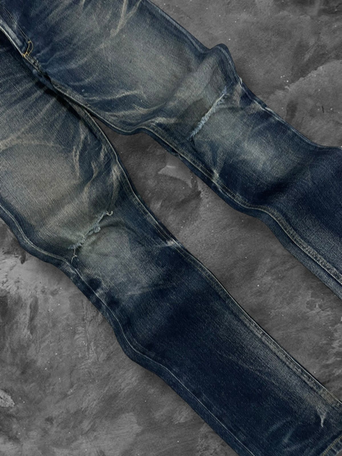 Michel Klein Vintage 1990s Designer Michel Klein Raw Distressed Denim Size US 32 / EU 48 - 4 Thumbnail